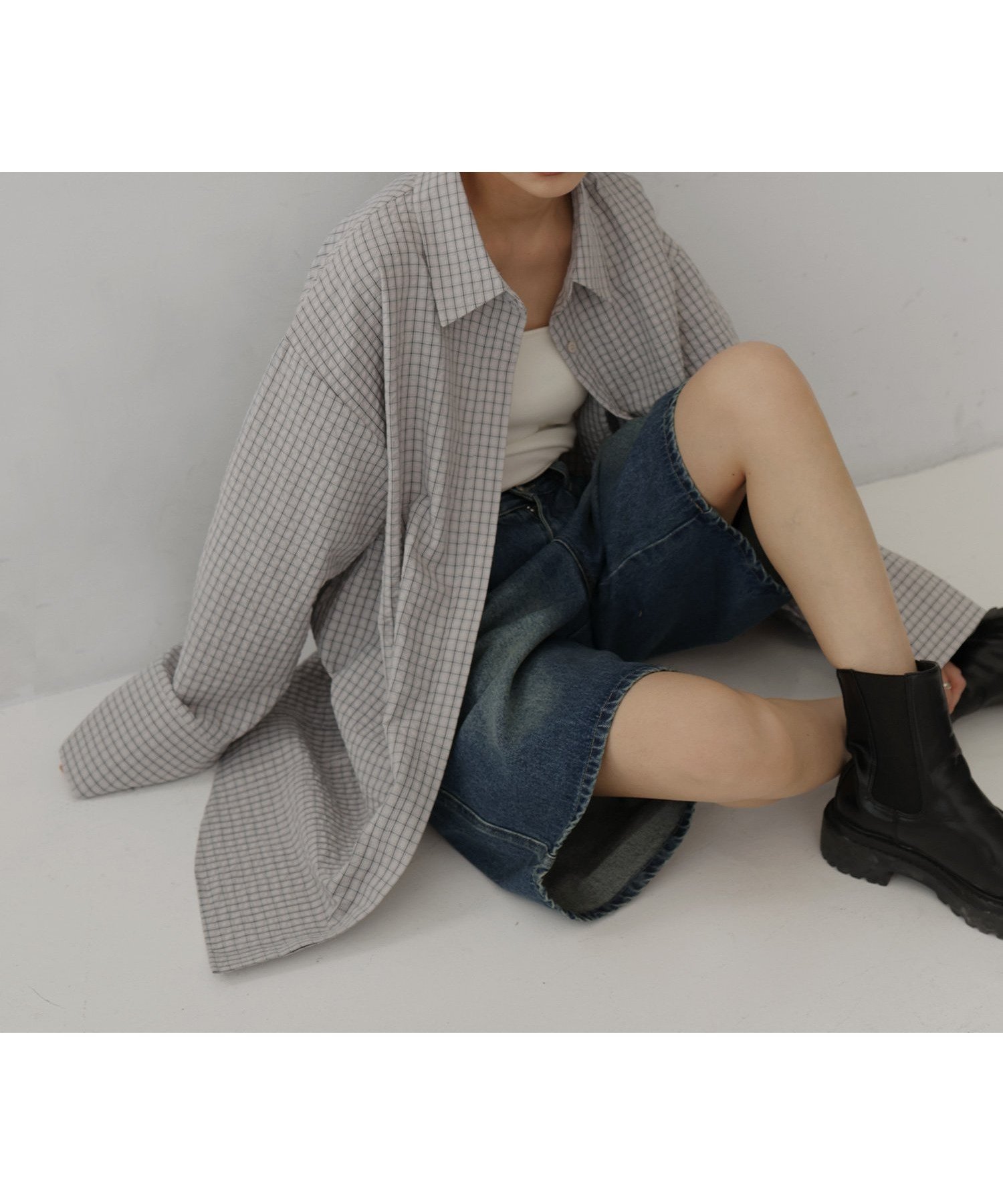 【ヘラム/hellam】のベルト付きサッカーチェックシャツ インテリア・キッズ・メンズ・レディースファッション・服の通販 founy(ファニー) 　ファッション　Fashion　レディースファッション　Fashion for Women　トップス・カットソー　Cut & Sew Tops　シャツ・ブラウス・オフィスカジュアル　Elegant Blouses & Button-Ups　ベルト&ウエストマーク　Belts & Waist Accessories　サッカー　Seersucker, Summer Fabric　セットアップ　Set-Up, Coordinated Outfit　チェック　Check, Plaid, Tartan　グレー|ID: prp329100004883732 ipo3291000000036456108