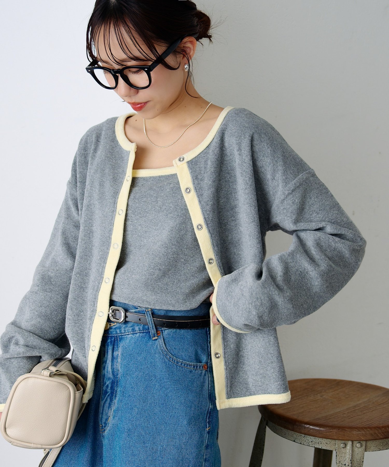 【ディスコート/Discoat】の【SS先行 】パイルリングドットパイピングアンサンブル 人気、トレンドファッション・服の通販 founy(ファニー) 　ファッション　Fashion　レディースファッション　Fashion for Women　トップス・カットソー　Cut & Sew Tops　アンサンブルニット　Knit Ensembles & Twin Sets　おすすめ　Recommended / Our Picks　アンサンブル　Ensemble Set　カーディガン　Cardigan, Knitwear　キャミソール　Camisole, Spaghetti Strap Top　キャミワンピース　Cami Dress, Slip Dress　タンク　Tank Top, Sleeveless Top　デニム　Denim, Jeans Material　パイピング　Piping, Trim Design　 other-1|ID: prp329100004883797 ipo3291000000036456288