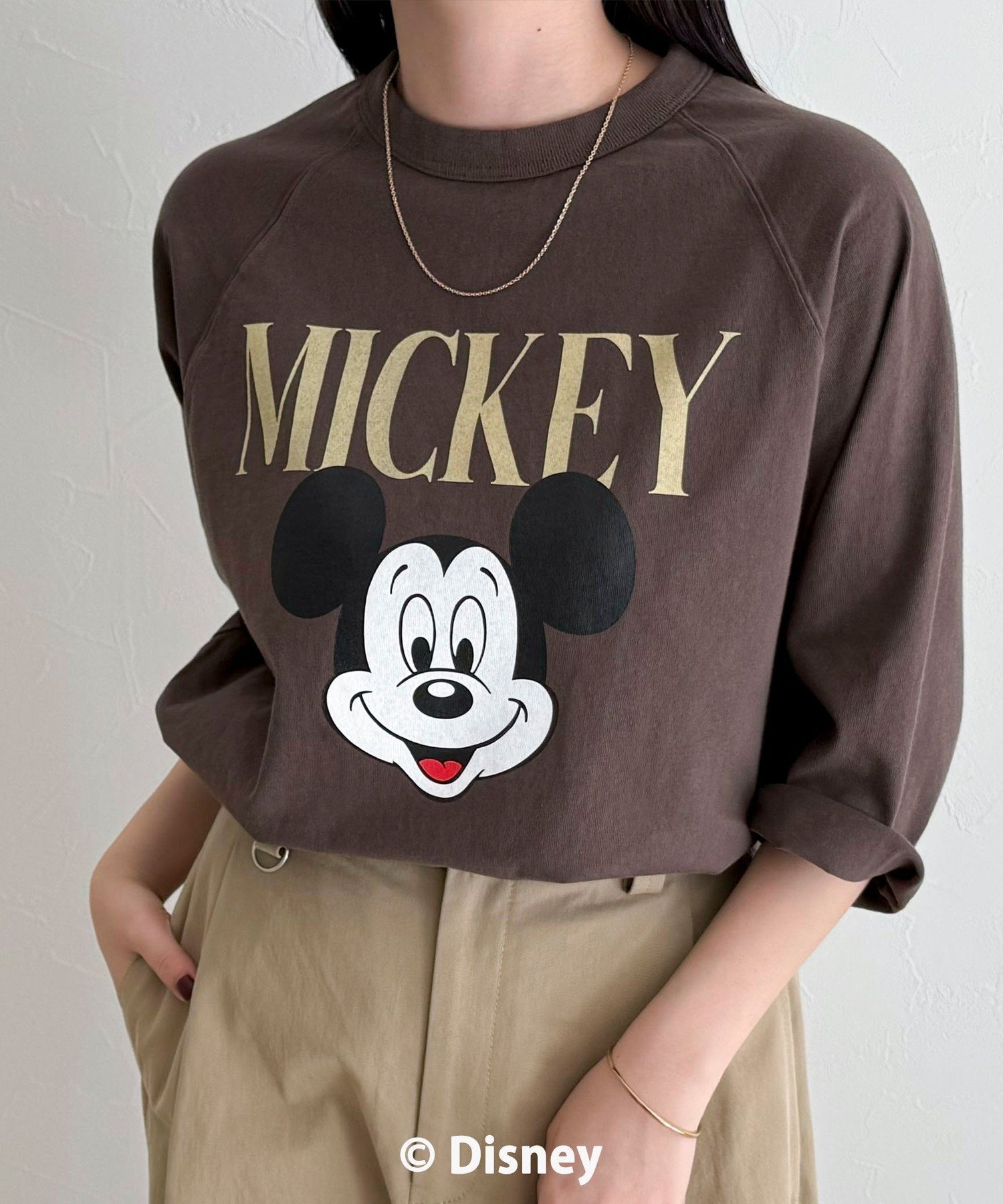 【フレディ&グロスター/FREDY&GLOSTER】の【GOOD ROCK SPEED】MICKEY 7分袖Tシャツ インテリア・キッズ・メンズ・レディースファッション・服の通販 founy(ファニー) 　ファッション　Fashion　レディースファッション　Fashion for Women　トップス・カットソー　Cut & Sew Tops　シャツ・ブラウス・オフィスカジュアル　Elegant Blouses & Button-Ups　ロングTシャツ・Tシャツ　Longline T-Shirts & Tees　ウォッシュ　Washed Finish　ヴィンテージ　Vintage Style　グラフィック　Graphic, Graphic Design　ジャケット　Jacket, Outerwear　バランス　Balance, Style Balance　ビンテージ　Vintage, Retro Style　プリント　Print, Printed Pattern　モチーフ　Motif, Design Theme　リラックス　Relax, Relaxed Fit　ロング　Long, Long-Length　おすすめ　Recommended / Our Picks　2026年　2026　ブラウン|ID: prp329100004883801 ipo3291000000036456323