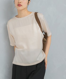 【アーバンリサーチ ロッソ/URBAN RESEARCH ROSSO】のUVカットサテンブラウス 人気、トレンドファッション・服の通販 founy(ファニー) ファッション Fashion レディースファッション Fashion for Women トップス・カットソー Cut & Sew Tops シャツ・ブラウス・オフィスカジュアル Elegant Blouses & Button-Ups 2025年 2025 2025春夏・S/S Spring/Summer 2025 SS25 サテン Satin, Glossy Fabric シンプル Simple, Minimal スラックス Slacks, Dress Pants デニム Denim, Jeans Material ハーフ Half, Half-Length エレガント 上品 Elegant 夏 Summer S/S・春夏 SS, Spring/Summer, Warm Season |ID:prp329100004883809