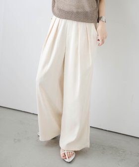 【ラジュール/Lajour】の【日本製】タックワイドパンツ 人気、トレンドファッション・服の通販 founy(ファニー) ファッション Fashion レディースファッション Fashion for Women パンツ Pants & Trousers なめらか Smooth, Silky Texture ツイル Twist, Twisted Detail フロント Front, Front Design ワイド Wide, Wide Fit エレガント 上品 Elegant 日本製 Made In Japan |ID:prp329100004883812