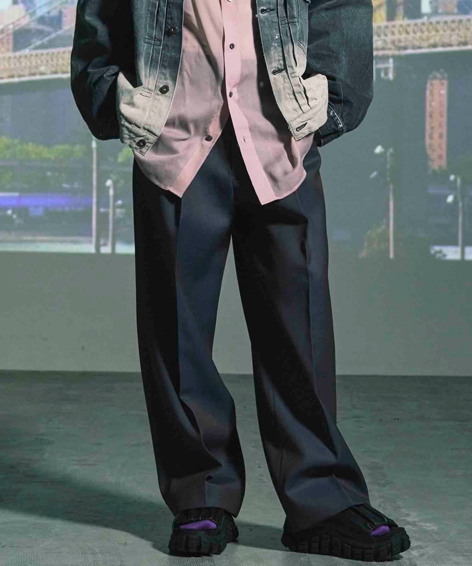 【メゾンスペシャル/MAISON SPECIAL】の4 Colors Chambray Washable Wool Prime-Wide One Tuck Wide Pants インテリア・キッズ・メンズ・レディースファッション・服の通販 founy(ファニー) 　ファッション　Fashion　レディースファッション　Fashion for Women　パンツ　Pants & Trousers　キュプラ　Cupro, Eco Fabric　コレクション　Collection, Seasonal Line　抗菌　Antibacterial, Bacteria-Resistant　シャンブレー　Chambray, Denim-Like Fabric　シンプル　Simple, Minimal　ドローコード　Drawcord, Drawstring Cord　人気　Popular, Best Seller　パターン　Pattern, Design Print　ワイド　Wide, Wide Fit　BLU|ID: prp329100004883814 ipo3291000000036456396