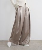 【リアン/Lian】のサテンタックワイドパンツ 人気、トレンドファッション・服の通販 founy(ファニー) ファッション Fashion レディースファッション Fashion for Women パンツ Pants & Trousers ストレート Straight, Straight Cut thumbnail グレイッシュベージュ|ID: prp329100004883817 ipo3291000000036456409