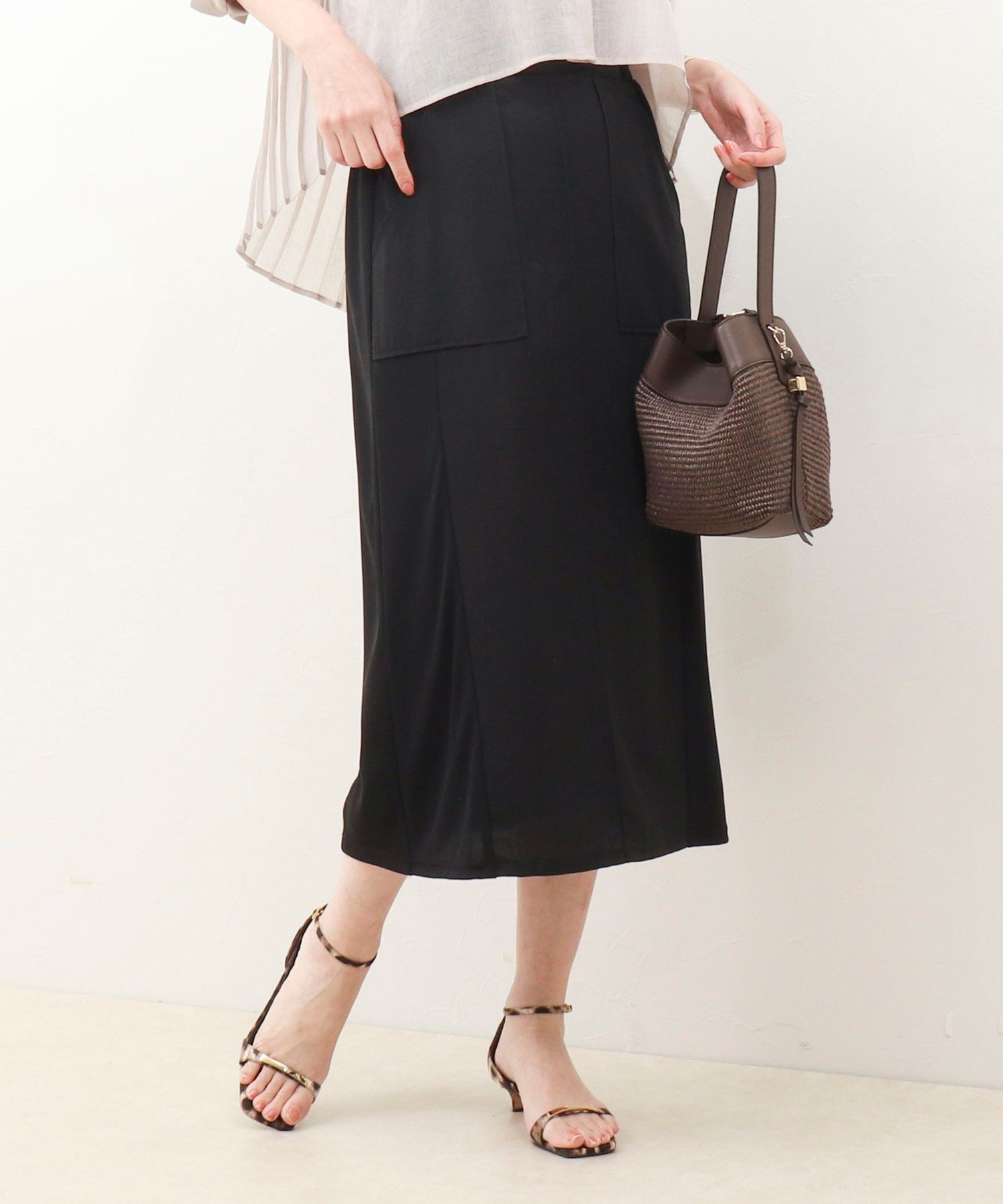 【ノーリーズ/NOLLEY'S】の麻調×リブ切替スカート インテリア・キッズ・メンズ・レディースファッション・服の通販 founy(ファニー) ファッション Fashion レディースファッション Fashion for Women スカート Skirts カットソー Cut and Sewn Top 切替 Switching, Contrast Panel タイトスカート Pencil Skirt, Tight Skirt ロング Long, Long-Length アウトレット Outlet / Clearance おすすめ Recommended / Our Picks 2026年 2026 ブラック|ID: prp329100004883837 ipo3291000000036456504