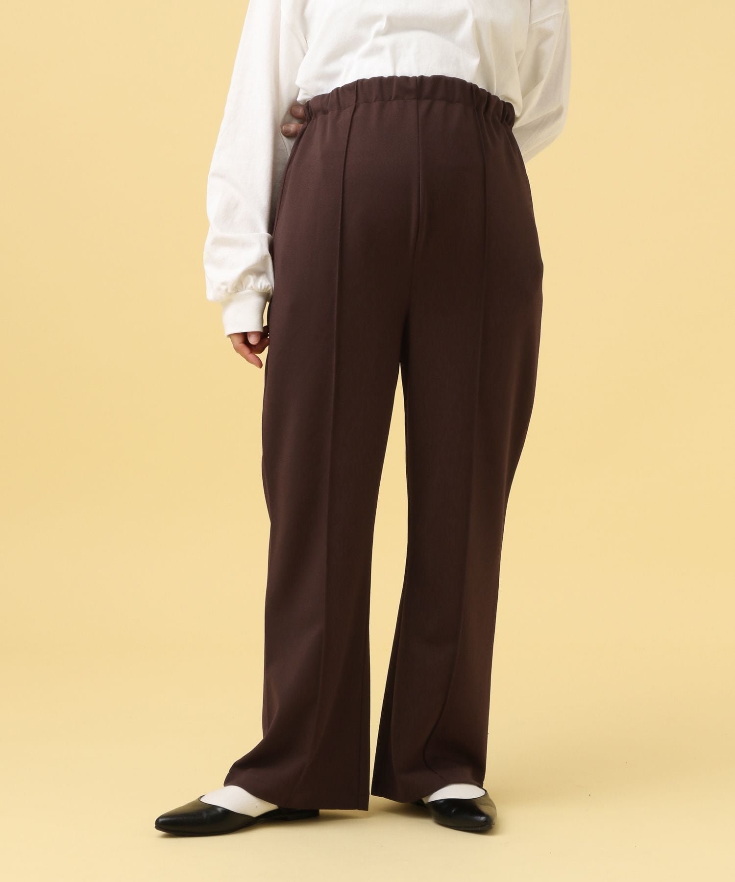 【レプシィム ローリーズファーム/LEPSIM LOWRYS FARM】の【産前・産後対応】マタニティ/ピンタックフレアパンツ インテリア・キッズ・メンズ・レディースファッション・服の通販 founy(ファニー) 　ファッション　Fashion　キッズファッション　Fashion for Kids　ボトムス　Bottoms　おすすめ　Recommended / Our Picks　カーディガン　Cardigan, Knitwear　ストレッチ　Stretch, Stretchy Fabric　タンク　Tank Top, Sleeveless Top　フレア　Flare, Flared　ビジネス 仕事 通勤　Business / Work / Commuting　ブラウン58|ID: prp329100004883945 ipo3291000000036456875