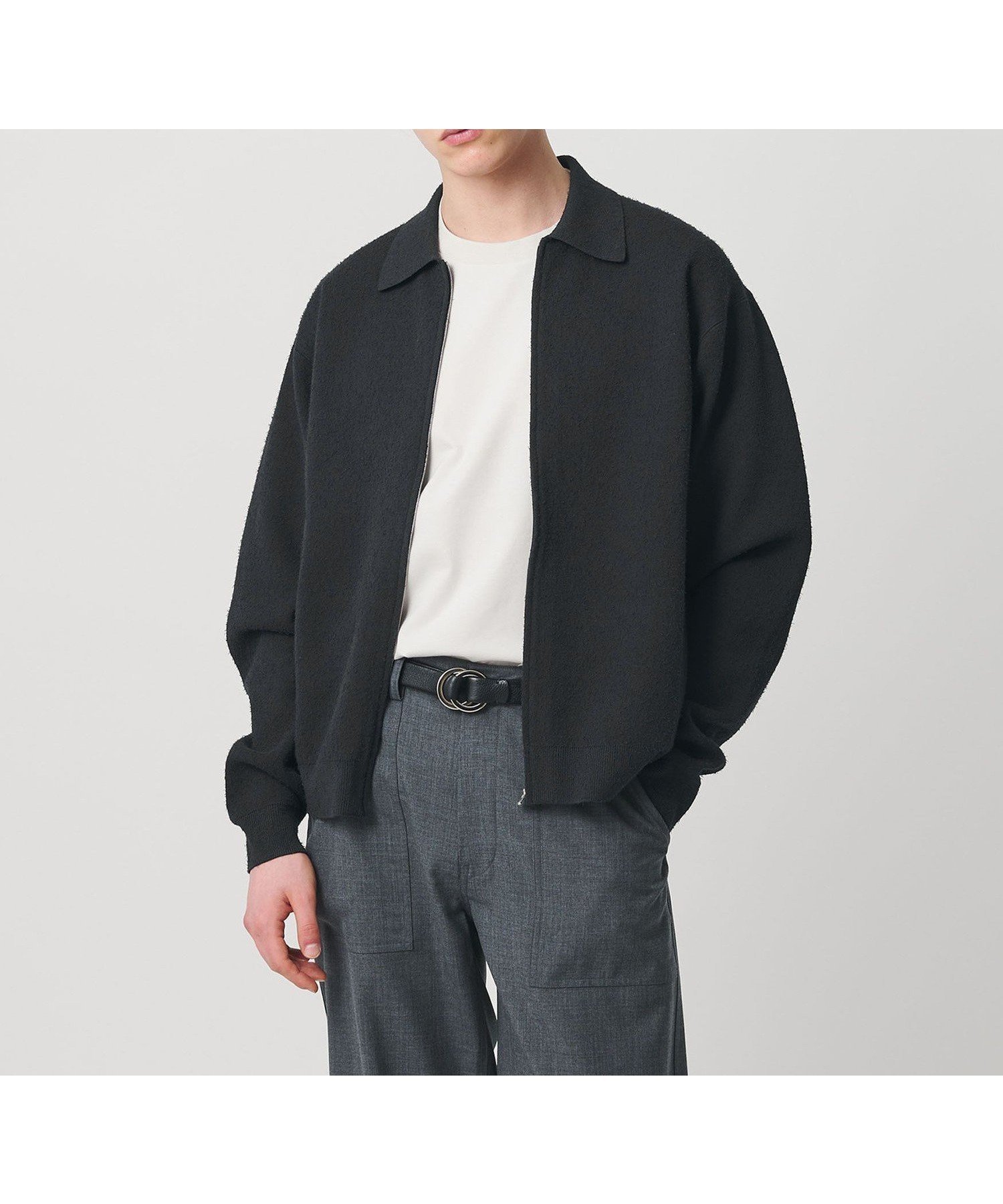 【ユナイテッドアローズ/UNITED ARROWS / MEN】のブークレー ダブルフェイス ジップブルゾン インテリア・キッズ・メンズ・レディースファッション・服の通販 founy(ファニー) 　ファッション　Fashion　メンズファッション　Fashion for Men　インナー　Innerwear　カーディガン　Cardigan, Knitwear　ショート　Short, Short Length　ジップ　Zip, Zipper　ダブル　Double, Double-Breasted　フェイス　Face, Facial Design　ポケット　Pocket, Pocket Detail　羽織　Haori, Light Jacket　おすすめ　Recommended / Our Picks　エレガント 上品　Elegant　DK.GRAY|ID: prp329100004885760 ipo3291000000036473858