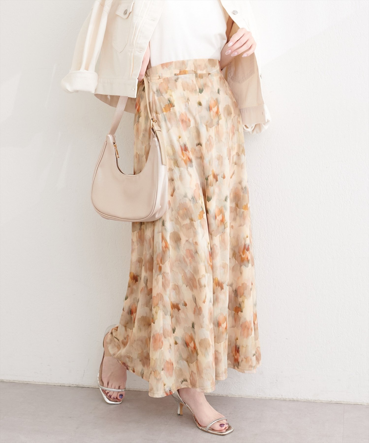 【ナチュラルクチュール/natural couture】のニュアンス柄フレアスカート インテリア・キッズ・メンズ・レディースファッション・服の通販 founy(ファニー) 　ファッション　Fashion　レディースファッション　Fashion for Women　スカート　Skirts　Aライン・フレアスカート　A-Line & Flared Skirts　春　Spring　カットソー　Cut and Sewn Top　カーディガン　Cardigan, Knitwear　サンダル　Sandals, Summer Shoes　バランス　Balance, Style Balance　フレア　Flare, Flared　ポケット　Pocket, Pocket Detail　帽子　Hat, Headwear　リラックス　Relax, Relaxed Fit　S/S・春夏　SS, Spring/Summer, Warm Season　再入荷　Restock / Back in Stock　おすすめ　Recommended / Our Picks　夏　Summer　エレガント 上品　Elegant　2026年　2026　ベージュ系その他|ID: prp329100004885895 ipo3291000000036475429