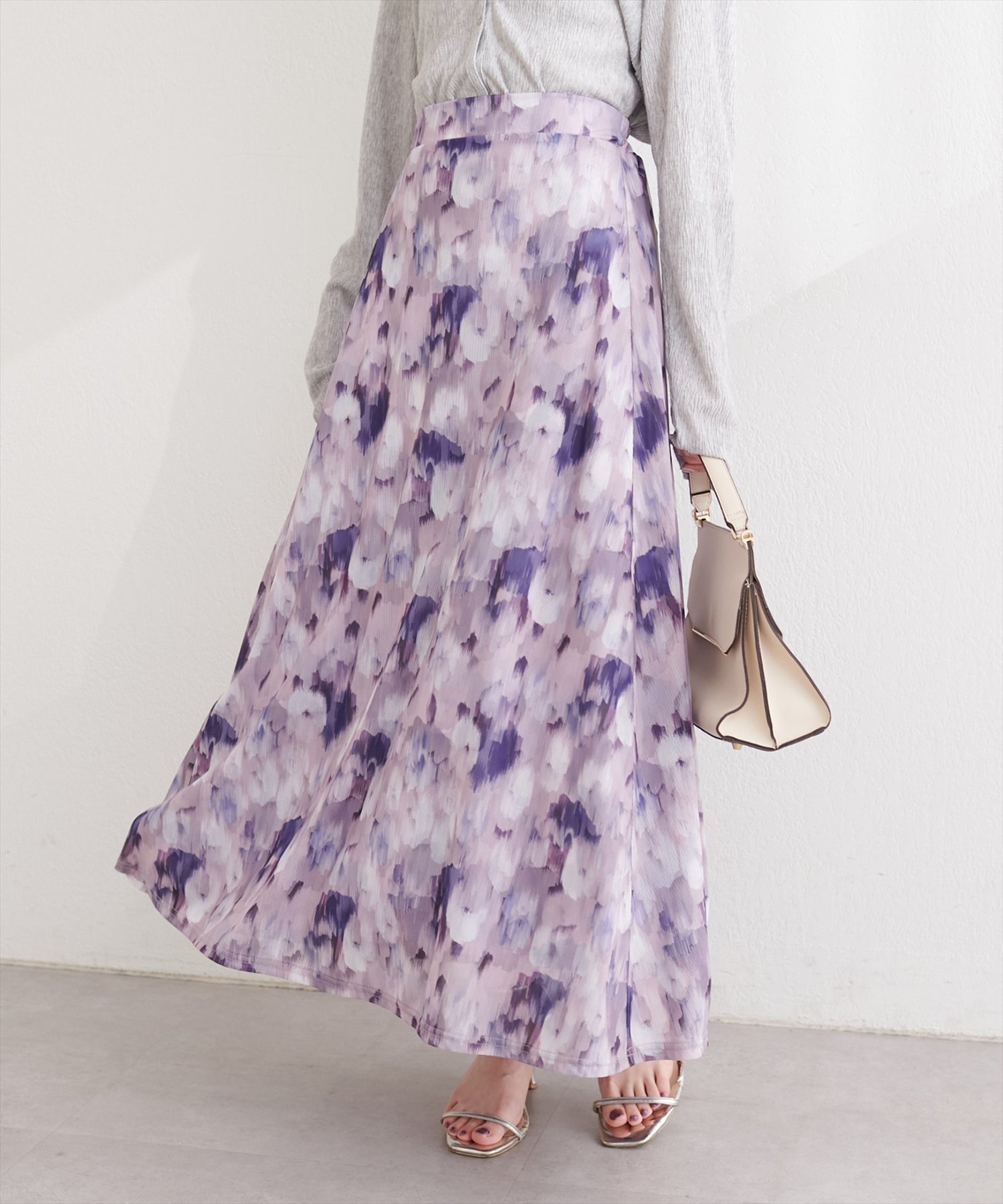 【ナチュラルクチュール/natural couture】のニュアンス柄フレアスカート インテリア・キッズ・メンズ・レディースファッション・服の通販 founy(ファニー) 　ファッション　Fashion　レディースファッション　Fashion for Women　スカート　Skirts　Aライン・フレアスカート　A-Line & Flared Skirts　春　Spring　カットソー　Cut and Sewn Top　カーディガン　Cardigan, Knitwear　サンダル　Sandals, Summer Shoes　バランス　Balance, Style Balance　フレア　Flare, Flared　ポケット　Pocket, Pocket Detail　帽子　Hat, Headwear　リラックス　Relax, Relaxed Fit　S/S・春夏　SS, Spring/Summer, Warm Season　再入荷　Restock / Back in Stock　おすすめ　Recommended / Our Picks　夏　Summer　エレガント 上品　Elegant　2026年　2026　ピンク系その他|ID: prp329100004885895 ipo3291000000036475433