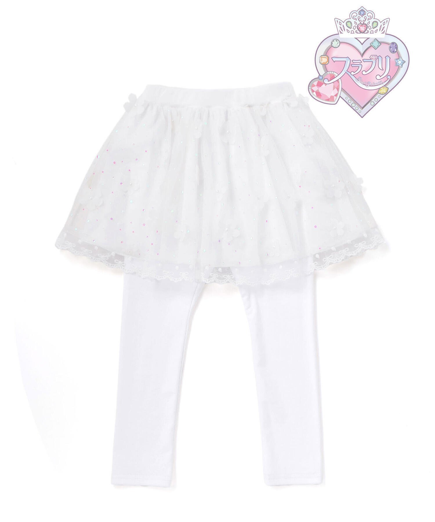 【ベベ オンライン ストア/BEBE ONLINE STORE / KIDS】の【スラプリ】立体お花ラメチュールフレアスカパン(80~120cm) インテリア・キッズ・メンズ・レディースファッション・服の通販 founy(ファニー) 　ファッション　Fashion　キッズファッション　Fashion for Kids　春　Spring　コレクション　Collection, Seasonal Line　チュニック　Tunic, Long Top　チュール　Tulip, Tulip Motif　バランス　Balance, Style Balance　フレア　Flare, Flared　フレンチ　French, French Style　モチーフ　Motif, Design Theme　S/S・春夏　SS, Spring/Summer, Warm Season　おすすめ　Recommended / Our Picks　夏　Summer　エレガント 上品　Elegant　2026年　2026　ホワイト|ID: prp329100004888097 ipo3291000000036503092