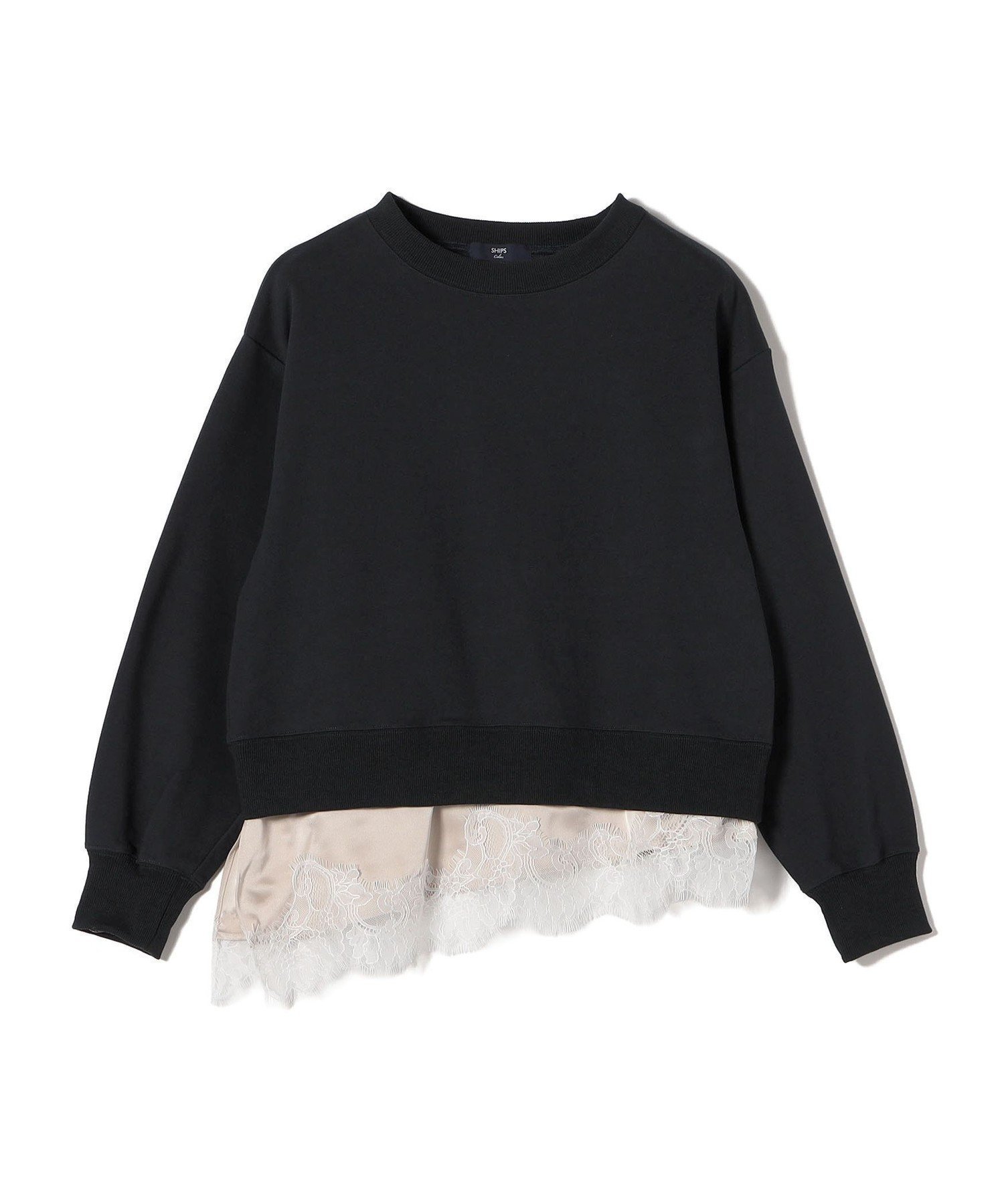 【シップス フォー ウィメン/SHIPS】のSHIPS Colors 手洗い可能 レース レイヤード 裏毛 トップス インテリア・キッズ・メンズ・レディースファッション・服の通販 founy(ファニー) 　ファッション　Fashion　レディースファッション　Fashion for Women　トップス・カットソー　Cut & Sew Tops　春　Spring　スラックス　Slacks, Dress Pants　タイトスカート　Pencil Skirt, Tight Skirt　デニム　Denim, Jeans Material　トレンド　Trend, Trending Now　ベーシック　Basic, Essential　メンズ　Men's, Menswear　ランジェリー　Lingerie, Intimate Wear　レース　Lace, Lace Fabric　アウトレット　Outlet / Clearance　ビジネス 仕事 通勤　Business / Work / Commuting　2026年　2026　ネイビー|ID: prp329100004888111 ipo3291000000036503295