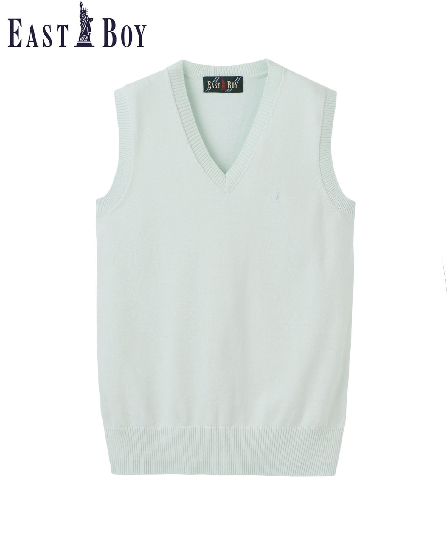 【イーストボーイ/EASTBOY】のベスト COOLMAX 綿 12G ミント女神 夏用 スクール ニット 制服 通学 インテリア・キッズ・メンズ・レディースファッション・服の通販 founy(ファニー) 　ファッション　Fashion　レディースファッション　Fashion for Women　アウター　Coat / Outerwear Collection　トップス・カットソー　Cut & Sew Tops　ニット　Knit Tops & Sweaters　ベスト&ジレ / 重ね着スタイル　Vests & Gilets　インナー　Innerwear　ハーフ　Half, Half-Length　バランス　Balance, Style Balance　ベスト　Vest, Waistcoat　ポケット　Pocket, Pocket Detail　リボン　Ribbon, Bow　おすすめ　Recommended / Our Picks　夏　Summer　ミント|ID: prp329100004888120 ipo3291000000036503384