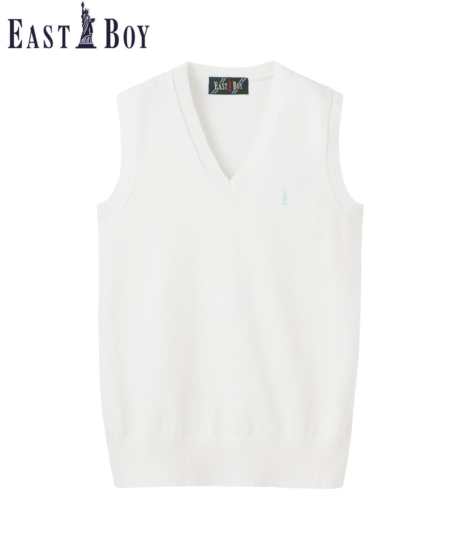 【イーストボーイ/EASTBOY】のベスト COOLMAX 綿 12G ミント女神 夏用 スクール ニット 制服 通学 インテリア・キッズ・メンズ・レディースファッション・服の通販 founy(ファニー) 　ファッション　Fashion　レディースファッション　Fashion for Women　アウター　Coat / Outerwear Collection　トップス・カットソー　Cut & Sew Tops　ニット　Knit Tops & Sweaters　ベスト&ジレ / 重ね着スタイル　Vests & Gilets　インナー　Innerwear　ハーフ　Half, Half-Length　バランス　Balance, Style Balance　ベスト　Vest, Waistcoat　ポケット　Pocket, Pocket Detail　リボン　Ribbon, Bow　おすすめ　Recommended / Our Picks　夏　Summer　オフホワイト|ID: prp329100004888120 ipo3291000000036503389