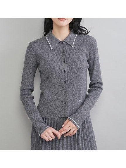 【ミラオーウェン/Mila Owen】のポロ衿リブニットカーディガン インテリア・キッズ・メンズ・レディースファッション・服の通販 founy(ファニー) 　ファッション　Fashion　レディースファッション　Fashion for Women　トップス・カットソー　Cut & Sew Tops　ニット　Knit Tops & Sweaters　カーディガン・羽織り　Layered Style Cardigans　カーディガン　Cardigan, Knitwear　シアー　Sheer, See-Through　スタイリッシュ　Stylish, Fashionable　スマート　Smart, Elegant　フロント　Front, Front Design　おすすめ　Recommended / Our Picks　MIX[930]|ID: prp329100004888127 ipo3291000000036503446