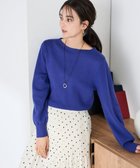 【アー ヴェー ヴェー/a.v.v】の【洗える】ボートネック美ラクるパフスリーブニット ブルー|ID: prp329100004888133 ipo3291000000036503524