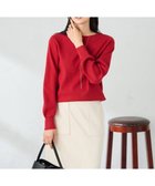 【アー ヴェー ヴェー/a.v.v】の【洗える】ボートネック美ラクるパフスリーブニット レッド|ID: prp329100004888133 ipo3291000000036503525