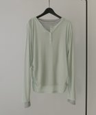 【ヘラム/hellam】のシアーヘンリーレイヤードトップス 人気、トレンドファッション・服の通販 founy(ファニー) ファッション Fashion レディースファッション Fashion for Women トップス・カットソー Cut & Sew Tops thumbnail ミント|ID: prp329100004888202 ipo3291000000036504146