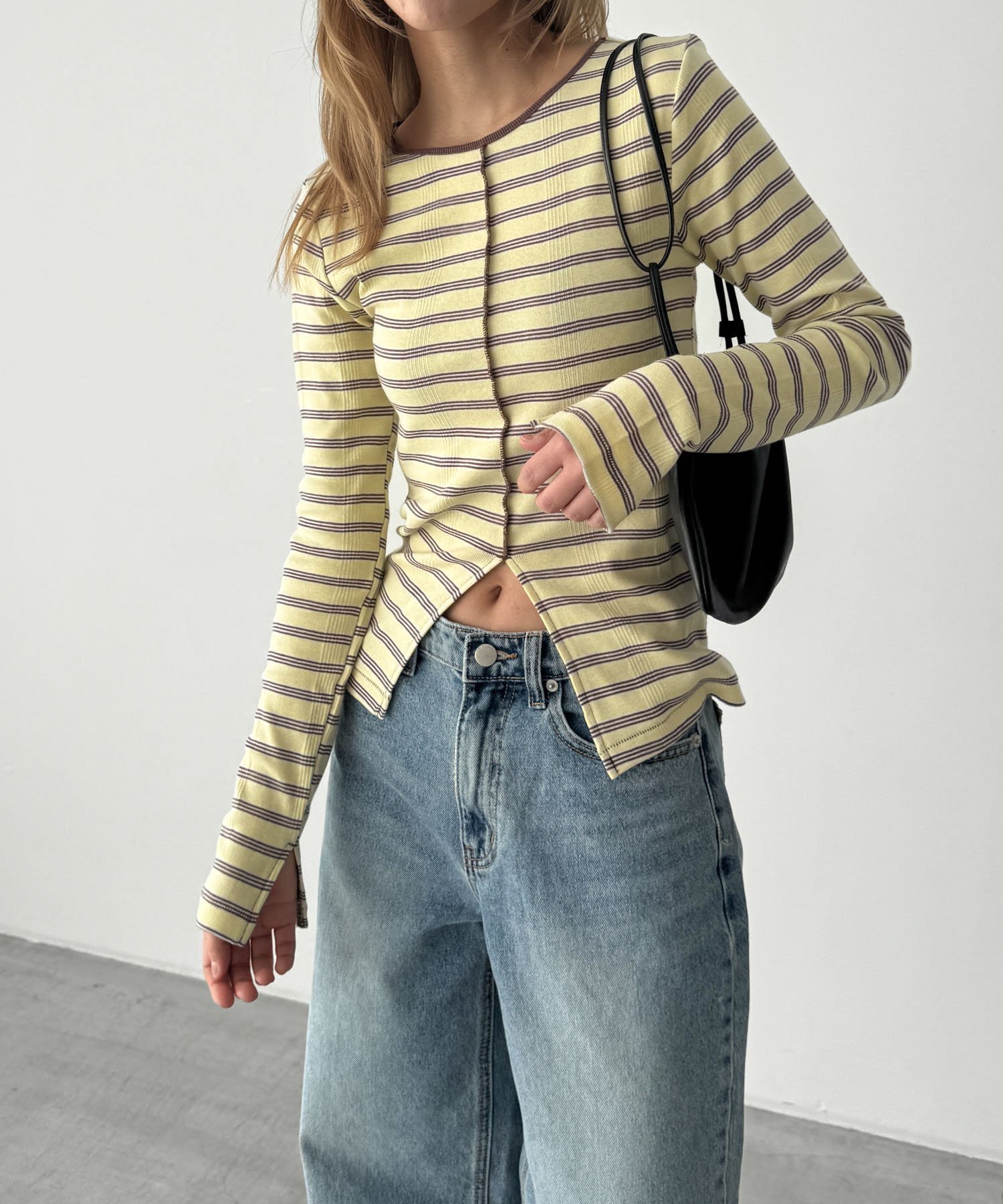 【キャナルジーン/CANAL JEAN】のMiller パネルリブスリットプルオーバー インテリア・キッズ・メンズ・レディースファッション・服の通販 founy(ファニー) ファッション Fashion レディースファッション Fashion for Women トップス・カットソー Cut & Sew Tops カジュアルプルオーバー・ニットトップス Pullovers & Knit Tops / Casual Pullovers おすすめ Recommended / Our Picks インナー Innerwear スラックス Slacks, Dress Pants スリット Slit, Slit Detail デニム Denim, Jeans Material ボトム Bottoms, Lower Wear イエロー系その他|ID: prp329100004888209 ipo3291000000036504203