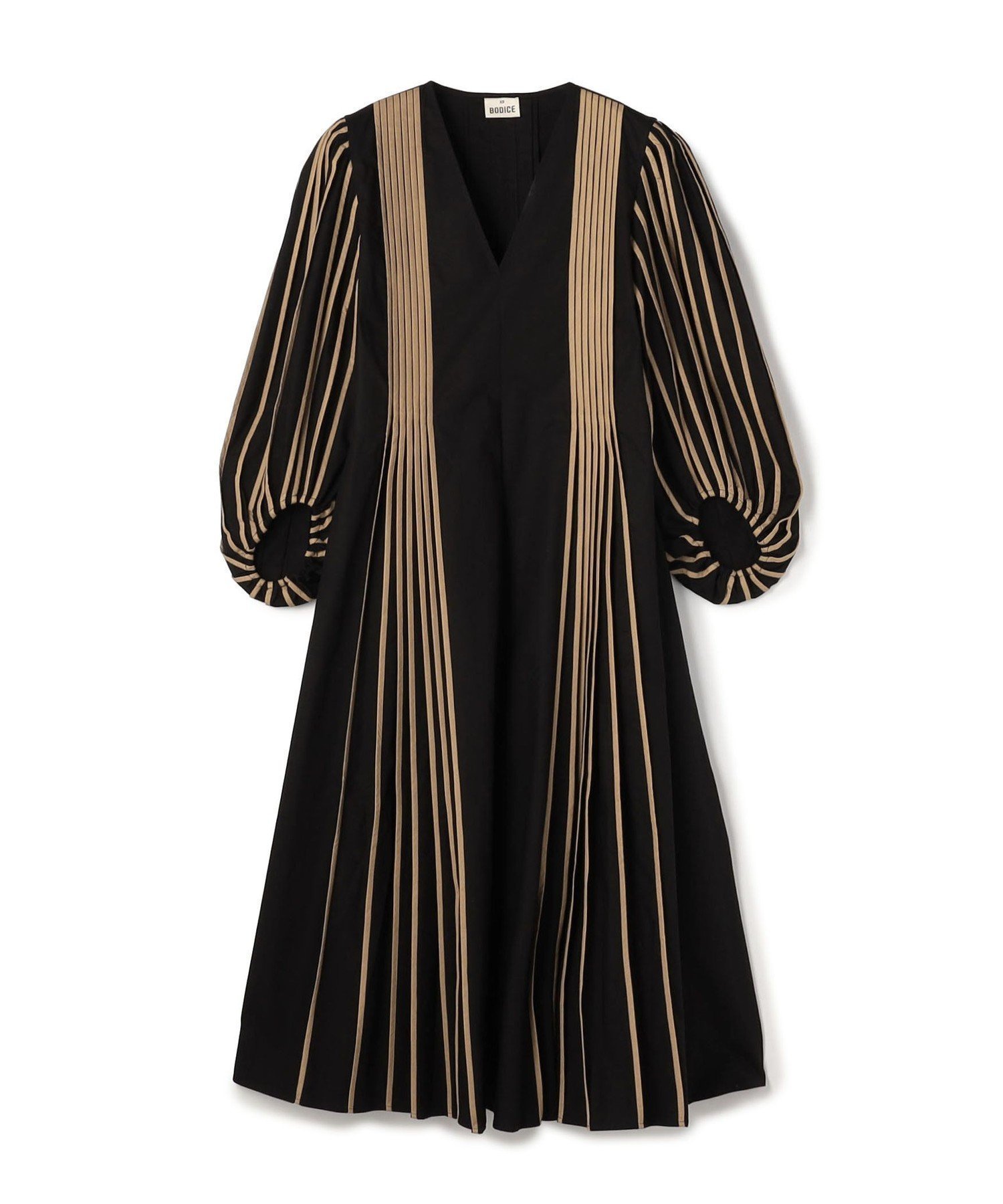 【トゥモローランド/TOMORROWLAND】のBODICE STUDIO V neck midi Vネックドレス インテリア・キッズ・メンズ・レディースファッション・服の通販 founy(ファニー) 　ファッション　Fashion　レディースファッション　Fashion for Women　トップス・カットソー　Cut & Sew Tops　Vネックトップス　V-Neck Tops / V-Cut Neckline Shirts　ワンピース　Dresses　フォーマル・パーティードレス・結婚式用ドレス　Elegant & Casual Dresses　インド　Indian Textile　コレクション　Collection, Seasonal Line　ドレス　Dress, One-Piece　バランス　Balance, Style Balance　フォルム　Silhouette, Form　プリーツ　Pleats, Pleated　18 ブラック系|ID: prp329100004888247 ipo3291000000036504504