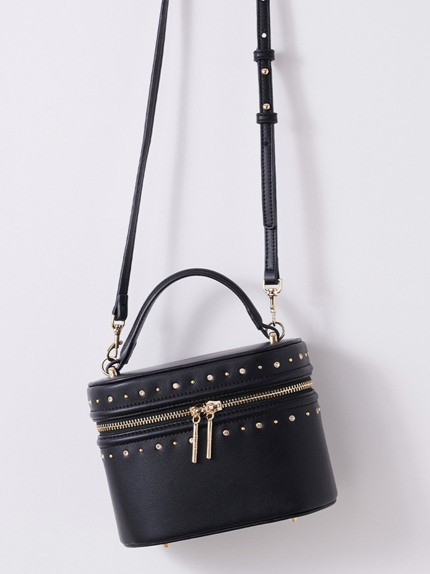 【セルフォード/CELFORD】の【リュタン】ビジュースタッズバニティバッグ インテリア・キッズ・メンズ・レディースファッション・服の通販 founy(ファニー) 　ファッション　Fashion　レディースファッション　Fashion for Women　バッグ　Bags　スマホ　Smartphone, Mobile Device　スマート　Smart, Elegant　チェック　Check, Plaid, Tartan　ポケット　Pocket, Pocket Detail　エレガント 上品　Elegant　今季　This Season, Current Season　BLK[009]|ID: prp329100004888297 ipo3291000000036504877