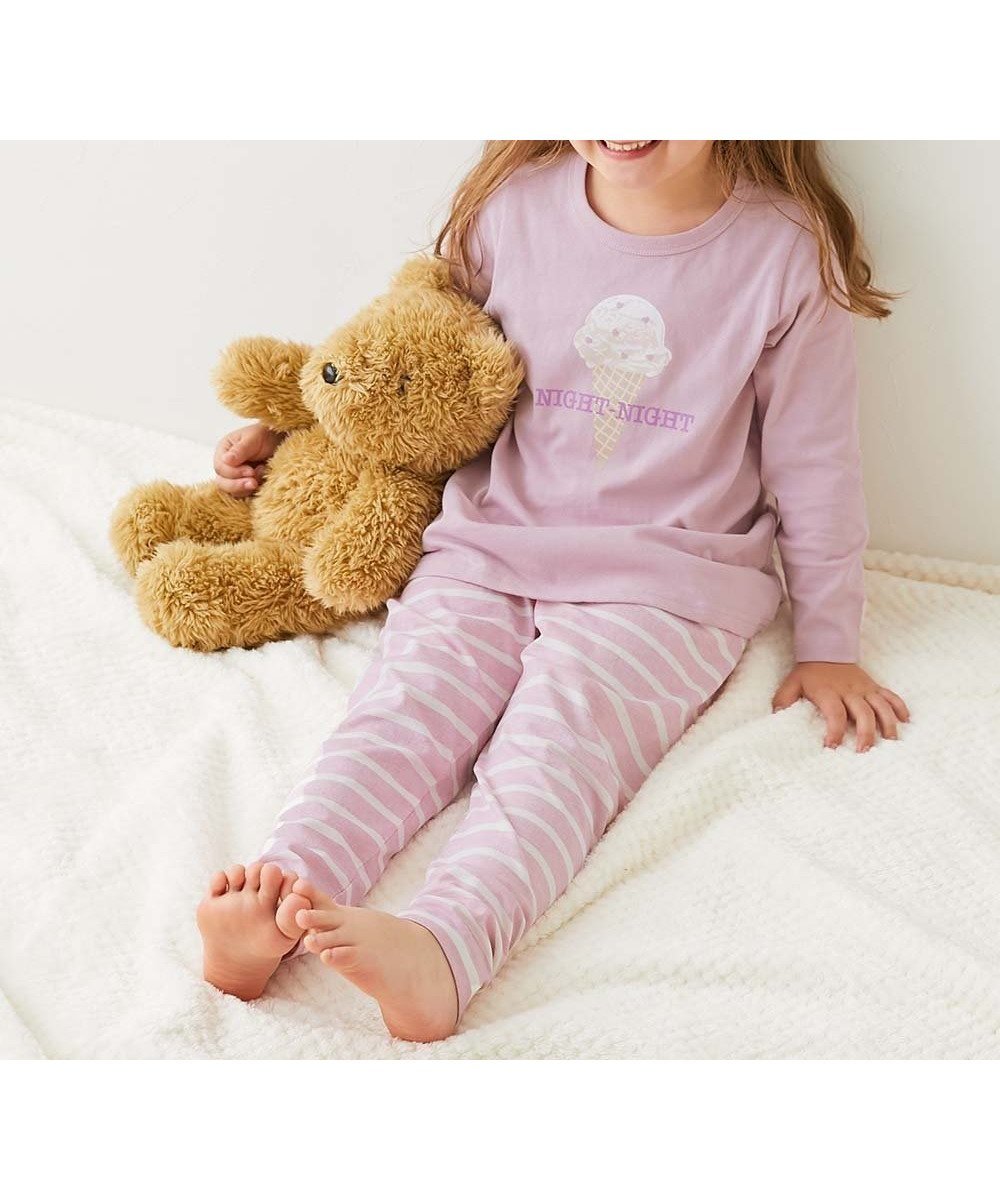 【デビロック/devirock / KIDS】の綿100% デビラボ ROOM ガールズ長袖パジャマ 子供服 キッズ 女の子 部屋着 綿 26SS インテリア・キッズ・メンズ・レディースファッション・服の通販 founy(ファニー) 　ファッション　Fashion　キッズファッション　Fashion for Kids　長袖　Long Sleeve, Full Sleeve　パジャマ　Pajamas, Sleepwear　プリント　Print, Printed Pattern　おすすめ　Recommended / Our Picks　お家時間・ステイホーム　Stay Home / At Home　旅行　Travel　2026年　2026　060-アイス-ペールピンク|ID: prp329100004889054 ipo3291000000036520932