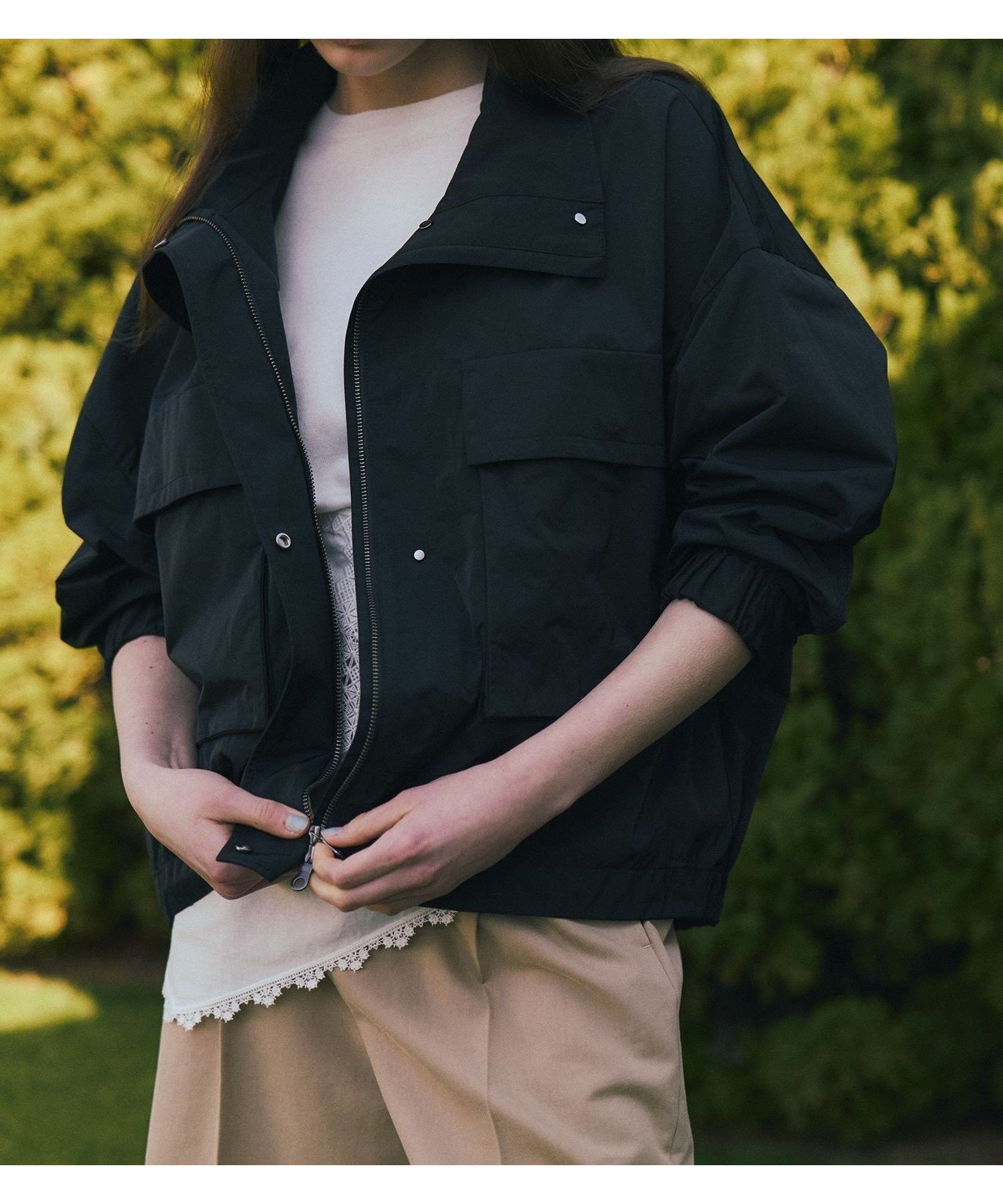 【サロン アダム エ ロペ/SALON adam et rope'】のリモンタナイロン / スタンドカラーブルゾン インテリア・キッズ・メンズ・レディースファッション・服の通販 founy(ファニー) ファッション Fashion レディースファッション Fashion for Women アウター Coat / Outerwear Collection ブルゾンジャケット・スポーティアウター Blouson Jackets イタリア Italy 春 Spring 軽量 Lightweight, Ultra Light スタンド Stand Collar, Upright Stand ダブル Double, Double-Breasted ドット Polka Dot, Dot Pattern バランス Balance, Style Balance ビッグ Big, Oversized フラット Flat, Flat Shoes ブルゾン Blouson, Bomber Jacket ボトム Bottoms, Lower Wear ポケット Pocket, Pocket Detail おすすめ Recommended / Our Picks エレガント 上品 Elegant ブラック(01)|ID: prp329100004889057 ipo3291000000036520999