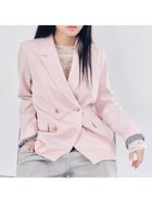 【リリーブラウン/Lily Brown】のダブルブレストジャケット 人気、トレンドファッション・服の通販 founy(ファニー) ファッション Fashion レディースファッション Fashion for Women アウター Coat / Outerwear Collection レディースジャケット・軽アウター Jackets ストライプ Stripe, Striped Pattern スマート Smart, Elegant セットアップ Set-Up, Coordinated Outfit 定番 Standard, Basic Item おすすめ Recommended / Our Picks エレガント 上品 Elegant thumbnail PNK[066]|ID: prp329100004889058 ipo3291000000036521023