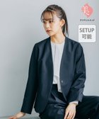 【グローバルワーク/GLOBAL WORK】のウツクシルエットノーカラージャケット/133613 人気、トレンドファッション・服の通販 founy(ファニー) ファッション Fashion レディースファッション Fashion for Women アウター Coat / Outerwear Collection レディースジャケット・軽アウター Jackets ノーカラージャケット / シンプル上品コーデ Collarless Jackets ジャケット Jacket, Outerwear ダブル Double, Double-Breasted フレア Flare, Flared ワイド Wide, Wide Fit thumbnail ネイビー88|ID: prp329100004889062 ipo3291000000036521095