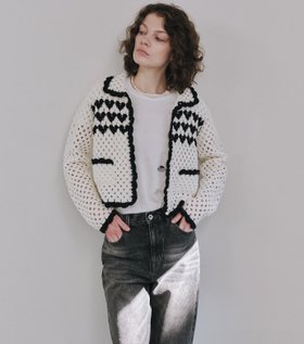 【ルシェル ブルー/LE CIEL BLEU】のハートモチーフクロシェットニットジャケット / Heart-Motif Crochet Knit Jacket 人気、トレンドファッション・服の通販 founy(ファニー) ファッション Fashion レディースファッション Fashion for Women アウター Coat / Outerwear Collection レディースジャケット・軽アウター Jackets アクセサリー Fashion Accessories ジャケット Jacket, Outerwear スウェット / スエット Sweatshirt, Sweatwear ツイード Twill, Twill Weave デニム Denim, Jeans Material トリミング Trimming, Decorative Edge パール Pearl, Pearl Accent フロント Front, Front Design モチーフ Motif, Design Theme エレガント 上品 Elegant 透かし Cut-Out, Lacework |ID:prp329100004889076