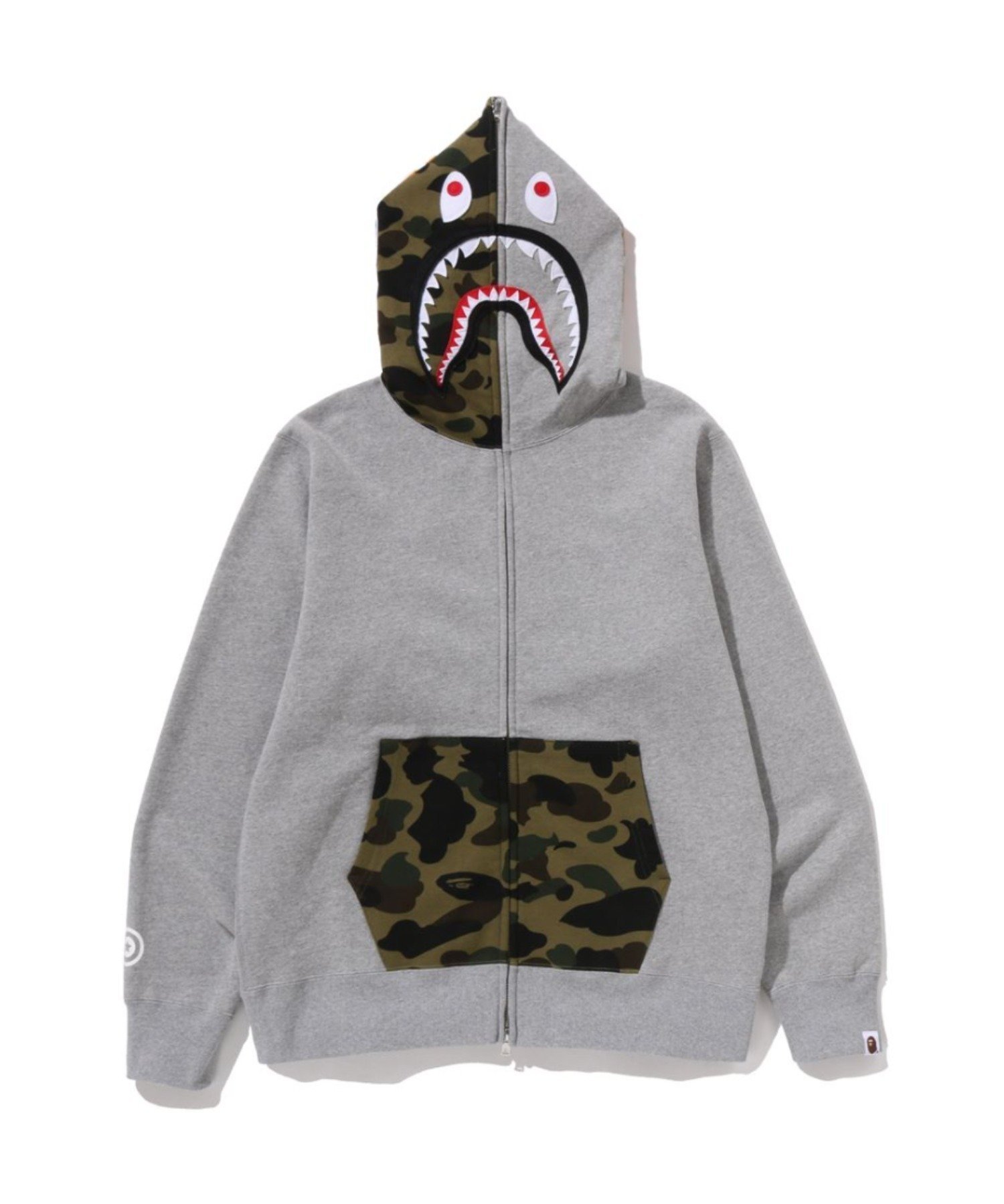 【ア ベイシング エイプ/A BATHING APE】のSHARK FULL ZIP HOODIE インテリア・キッズ・メンズ・レディースファッション・服の通販 founy(ファニー) 　ファッション　Fashion　レディースファッション　Fashion for Women　グラフィック　Graphic, Graphic Design　モチーフ　Motif, Design Theme　GRAY|ID: prp329100004889077 ipo3291000000036521431