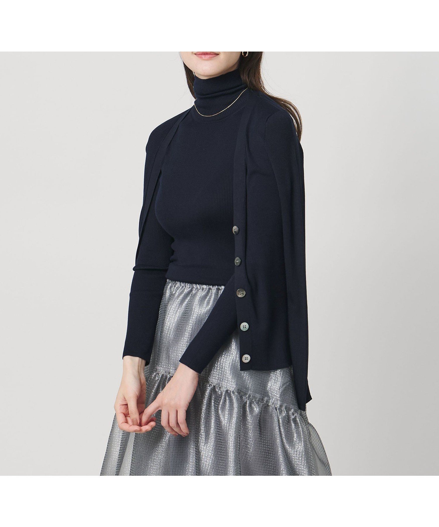 【ユナイテッドアローズ/UNITED ARROWS】のシルクリブ Vネック カーディガン 人気、トレンドファッション・服の通販 founy(ファニー) 　ファッション　Fashion　レディースファッション　Fashion for Women　トップス・カットソー　Cut & Sew Tops　カーディガン・羽織り　Layered Style Cardigans　Vネックトップス　V-Neck Tops / V-Cut Neckline Shirts　インナー　Innerwear　カーディガン　Cardigan, Knitwear　シルク　Silk, 100% Silk　タートルネック　Turtleneck, High Neck　フィット　Fit, Slim Fit　ロング　Long, Long-Length　 other-1|ID: prp329100004889079 ipo3291000000036521490