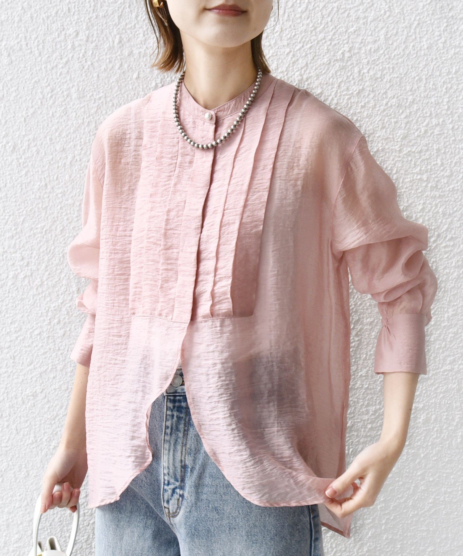 【シップス フォー ウィメン/SHIPS】の【WEB限定】 洗濯機可能 シアー プリーツ ヨーク パールモチーフボタン ブラウス インテリア・キッズ・メンズ・レディースファッション・服の通販 founy(ファニー) ファッション Fashion レディースファッション Fashion for Women トップス・カットソー Cut & Sew Tops シャツ・ブラウス・オフィスカジュアル Elegant Blouses & Button-Ups 2025年 2025 2025-2026秋冬・A/W Autumn/Winter 2025–26 AW25–26 シアー Sheer, See-Through デニム Denim, Jeans Material パール Pearl, Pearl Accent フロント Front, Front Design プリーツ Pleats, Pleated ボトム Bottoms, Lower Wear ポケット Pocket, Pocket Detail モチーフ Motif, Design Theme ヨーク Yoke, Yoke Design エレガント 上品 Elegant ビジネス 仕事 通勤 Business / Work / Commuting ピンク|ID: prp329100004889088 ipo3291000000036521776