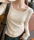 【ミニミニストア/miniministore】の長袖Tシャツ レディース スクエアネック ベージュ|ID: prp329100004889091 ipo3291000000036521822