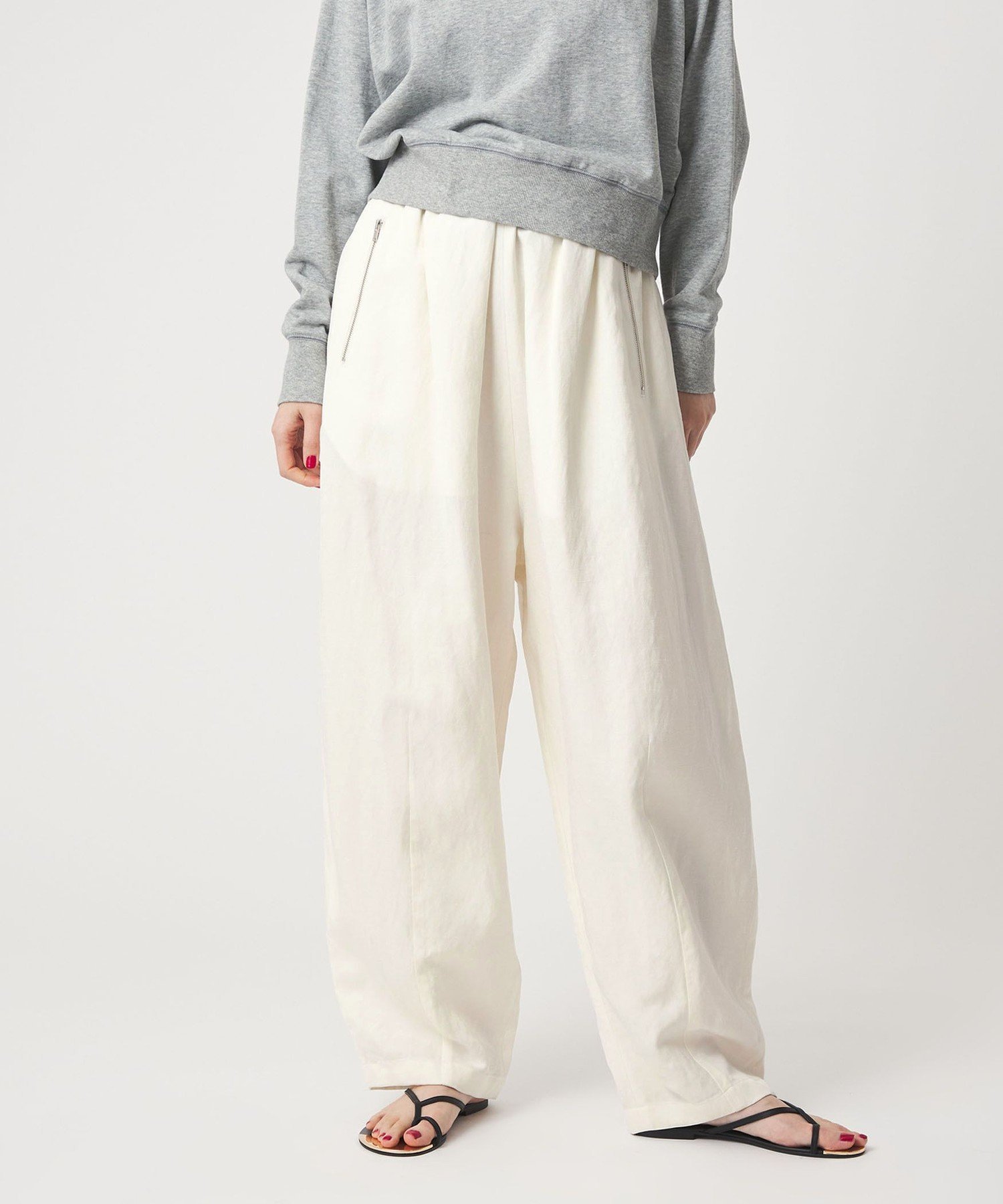 【ユナイテッドアローズ/UNITED ARROWS】のconte ボリューム イージーパンツ インテリア・キッズ・メンズ・レディースファッション・服の通販 founy(ファニー) ファッション Fashion レディースファッション Fashion for Women パンツ Pants & Trousers ジャケット Jacket, Outerwear ツイル Twist, Twisted Detail ポケット Pocket, Pocket Detail ラウンド Round, Round Neck WHITE|ID: prp329100004889096 ipo3291000000036521918