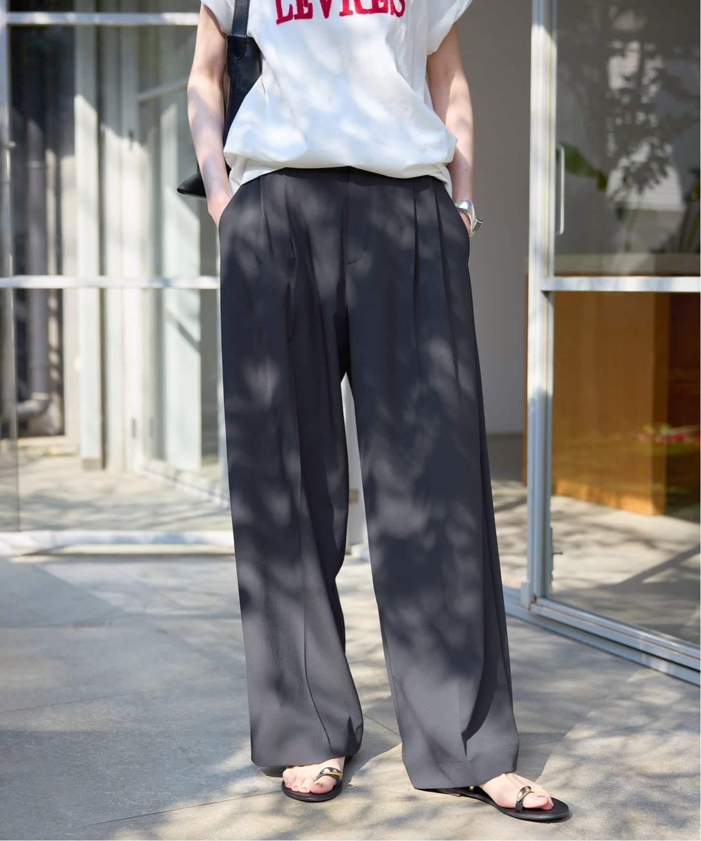 【スローブ イエナ/SLOBE IENA】の《汗染み防止/接触冷感/吸水速乾/ 》PEストレッチイージースラックス インテリア・キッズ・メンズ・レディースファッション・服の通販 founy(ファニー) 　ファッション　Fashion　レディースファッション　Fashion for Women　吸水　Absorbent, Quick-Dry　ストレッチ　Stretch, Stretchy Fabric　デスク　Desk, Work Desk　バランス　Balance, Style Balance　フロント　Front, Front Design　ワーク　Workwear, Utility Style　おすすめ　Recommended / Our Picks　夏　Summer　旅行　Travel　2026年　2026　ブラック|ID: prp329100004889104 ipo3291000000036522083