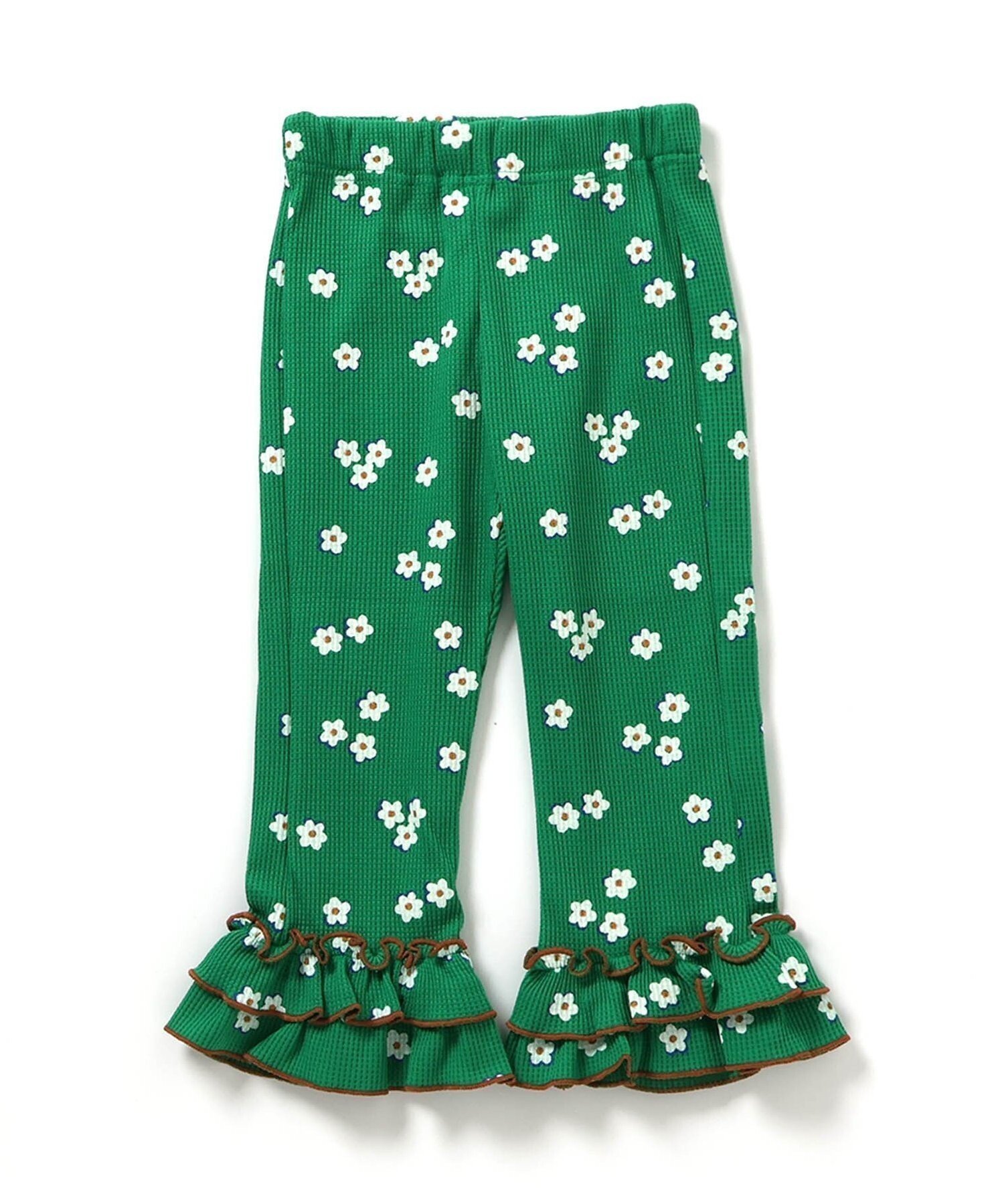 【エフオー オンラインストア/F.O.Online Store / KIDS】のWEB限定 ワッフルフリルレギンス 10分丈 インテリア・キッズ・メンズ・レディースファッション・服の通販 founy(ファニー) 　ファッション　Fashion　キッズファッション　Fashion for Kids　プリント　Print, Printed Pattern　レギンス　Leggings, Stretch Pants　グリーン|ID: prp329100004889944 ipo3291000000036539955