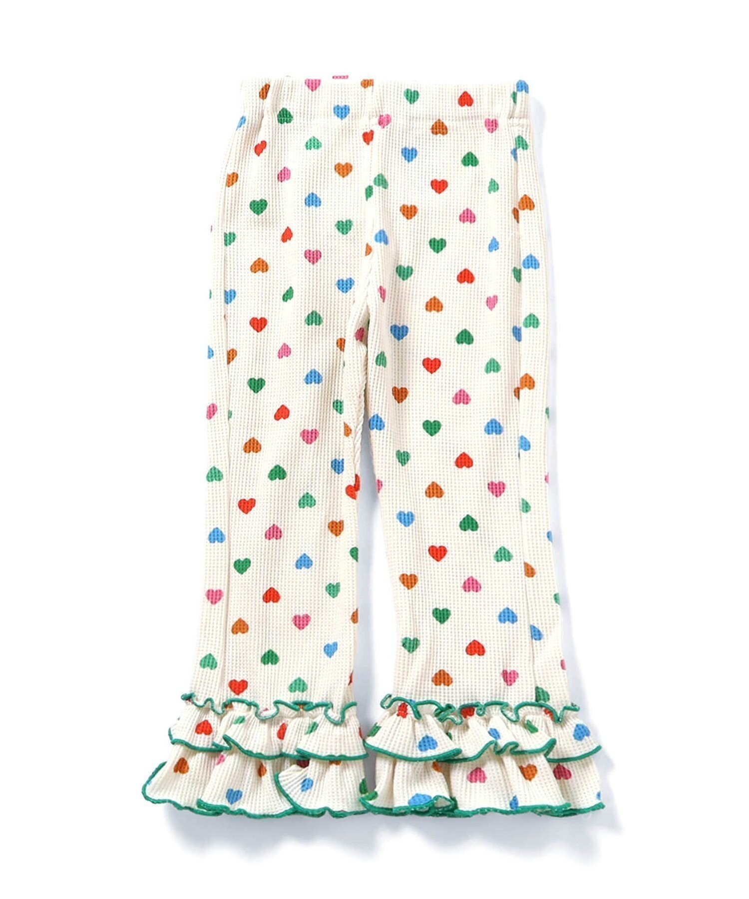 【エフオー オンラインストア/F.O.Online Store / KIDS】のWEB限定 ワッフルフリルレギンス 10分丈 インテリア・キッズ・メンズ・レディースファッション・服の通販 founy(ファニー) 　ファッション　Fashion　キッズファッション　Fashion for Kids　プリント　Print, Printed Pattern　レギンス　Leggings, Stretch Pants　アイボリー|ID: prp329100004889944 ipo3291000000036539959