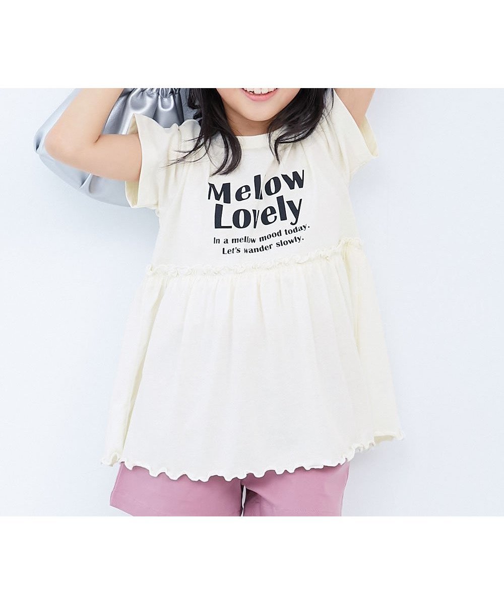 【デビロック/devirock / KIDS】のふわっとAライン ロゴプリント 半袖チュニック 子供服 キッズ 女の子 ロゴT 26SS インテリア・キッズ・メンズ・レディースファッション・服の通販 founy(ファニー) ファッション Fashion キッズファッション Fashion for Kids キャップ Cap, Baseball Cap スニーカー Sneakers, Trainers チュニック Tunic, Long Top フリル Frill, Ruffle プリント Print, Printed Pattern 半袖 Short Sleeve, Half Sleeve 2026年 2026 オフホワイト|ID: prp329100004890027 ipo3291000000036540610