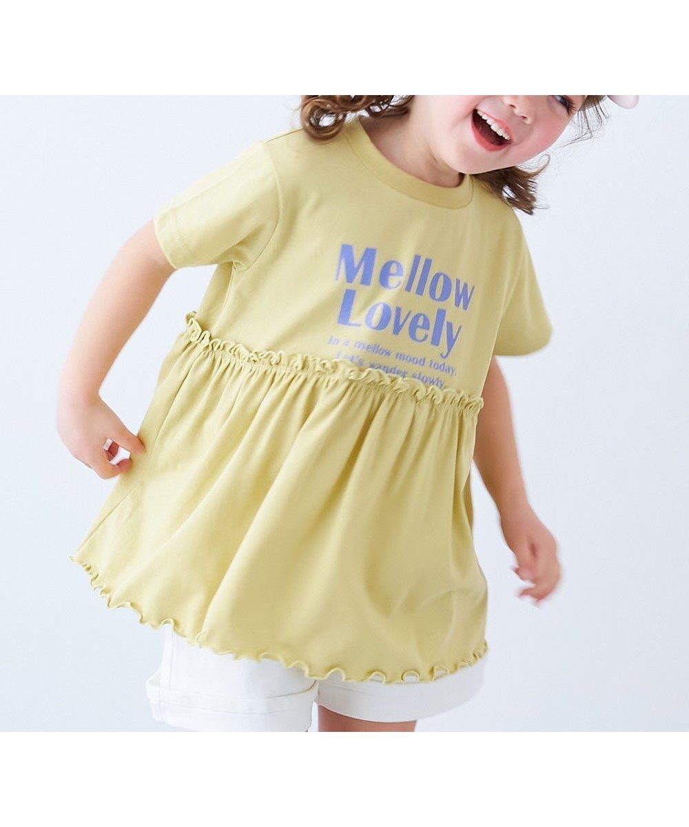 【デビロック/devirock / KIDS】のふわっとAライン ロゴプリント 半袖チュニック 子供服 キッズ 女の子 ロゴT 26SS インテリア・キッズ・メンズ・レディースファッション・服の通販 founy(ファニー) ファッション Fashion キッズファッション Fashion for Kids キャップ Cap, Baseball Cap スニーカー Sneakers, Trainers チュニック Tunic, Long Top フリル Frill, Ruffle プリント Print, Printed Pattern 半袖 Short Sleeve, Half Sleeve 2026年 2026 Sイエロー|ID: prp329100004890027 ipo3291000000036540616