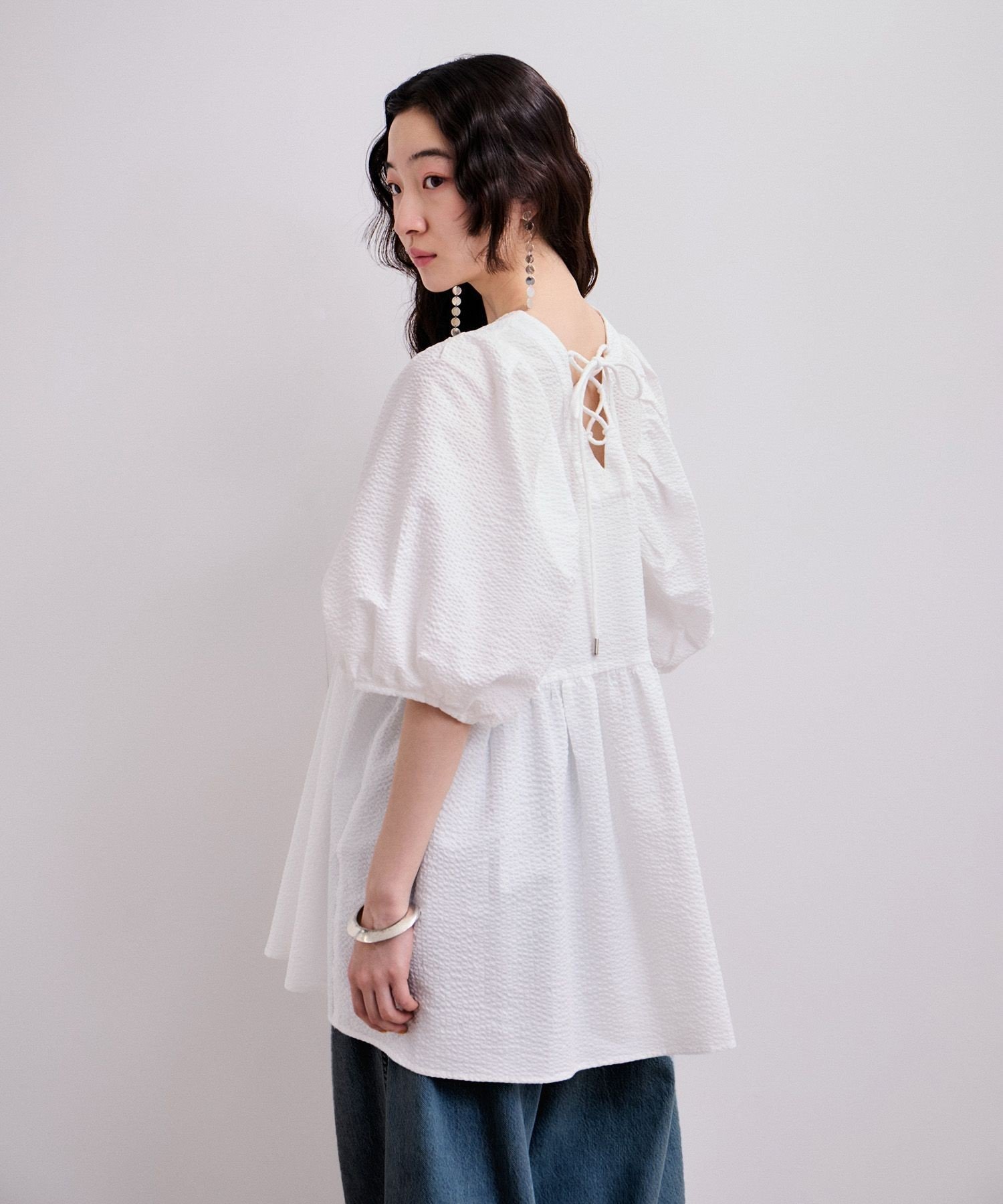 【アダム エ ロペ/ADAM ET ROPE'】の【WEB限定】2WAYバルーンスリーブチュニック 人気、トレンドファッション・服の通販 founy(ファニー) 　ファッション　Fashion　レディースファッション　Fashion for Women　トップス・カットソー　Cut & Sew Tops　軽量　Lightweight, Ultra Light　サッカー　Seersucker, Summer Fabric　ストライプ　Stripe, Striped Pattern　スラックス　Slacks, Dress Pants　スリム　Slim, Slim Fit　スリーブ　Sleeve, Long Sleeve / Short Sleeve　ダウン　Down, Puffer　チュニック　Tunic, Long Top　デニム　Denim, Jeans Material　定番　Standard, Basic Item　人気　Popular, Best Seller　フェミニン　Feminine, Girly　ブロード　Broadcloth, Fine Cotton　ペプラム　Peplum, Flared Hem　ポケット　Pocket, Pocket Detail　リラックス　Relax, Relaxed Fit　レース　Lace, Lace Fabric　ワイド　Wide, Wide Fit　おすすめ　Recommended / Our Picks　2026年　2026　 other-1|ID: prp329100004890093 ipo3291000000036541633