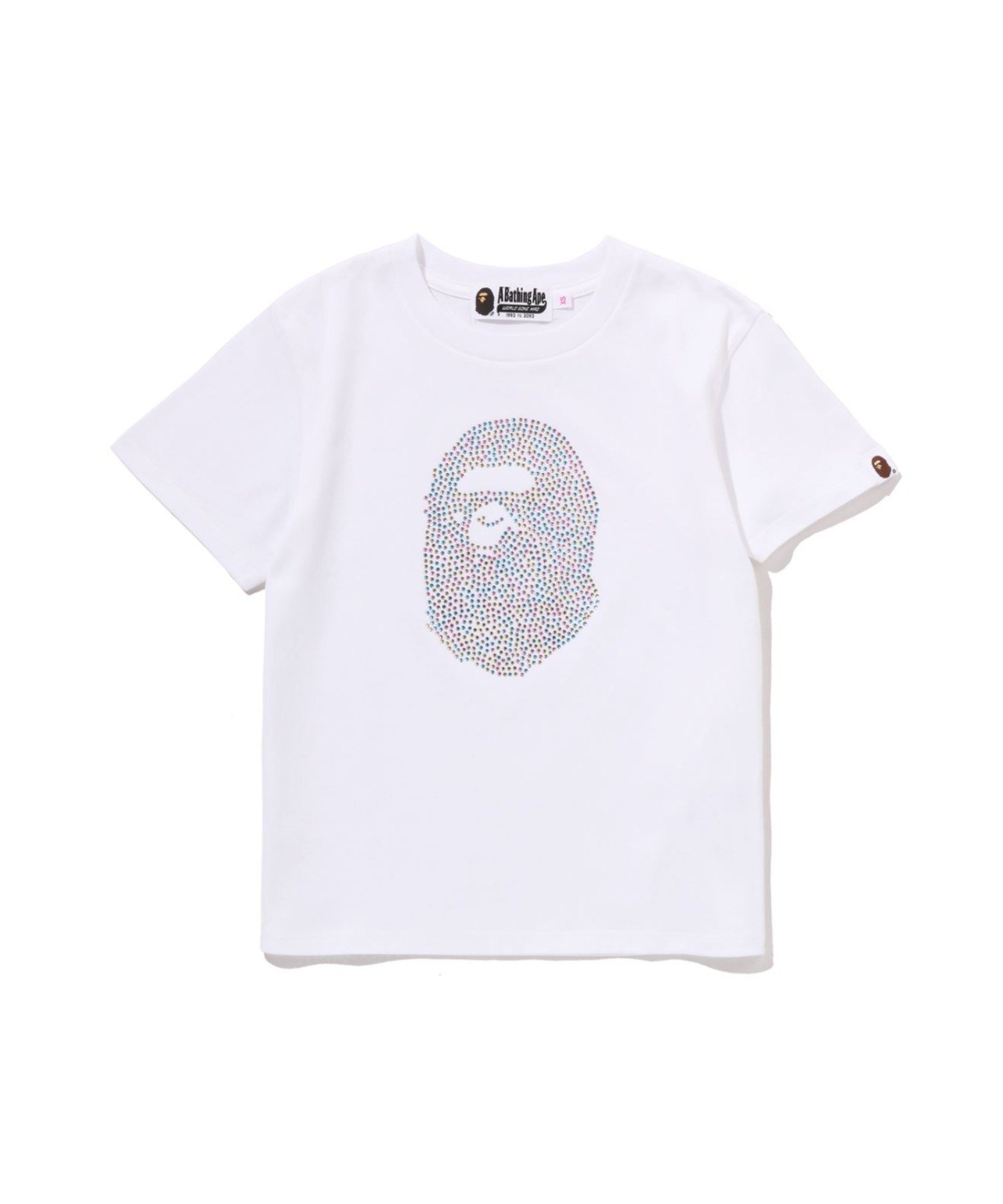 【ア ベイシング エイプ/A BATHING APE】のAPE HEAD CRYSTAL STONE MINI TEE インテリア・キッズ・メンズ・レディースファッション・服の通販 founy(ファニー) ファッション Fashion レディースファッション Fashion for Women クロップド Cropped, Short Length ショート Short, Short Length ストーン Stone, Gem-Like スリーブ Sleeve, Long Sleeve / Short Sleeve フロント Front, Front Design WHITE|ID: prp329100004890109 ipo3291000000036541803