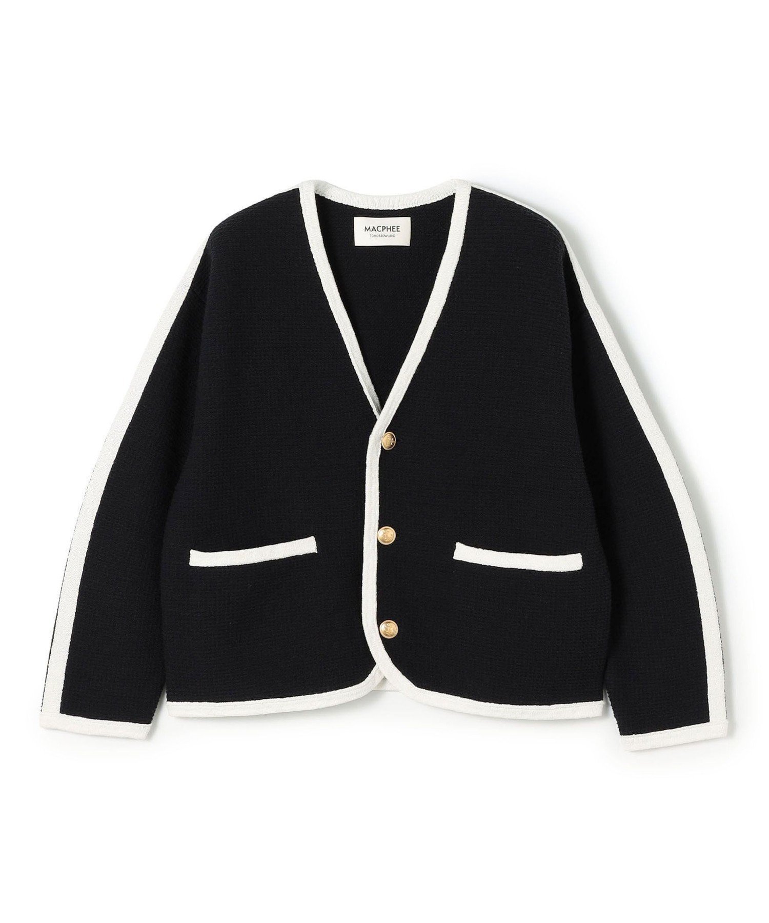 【トゥモローランド/TOMORROWLAND】のモスライクステッチ Vカラーカーディガン インテリア・キッズ・メンズ・レディースファッション・服の通販 founy(ファニー) ファッション Fashion レディースファッション Fashion for Women トップス・カットソー Cut & Sew Tops カーディガン・羽織り Layered Style Cardigans カーディガン Cardigan, Knitwear クラシカル Classical, Vintage-Inspired シンプル Simple, Minimal メタル Metal, Metal Parts 定番 Standard, Basic Item 69 ネイビー|ID: prp329100004890167 ipo3291000000036542620