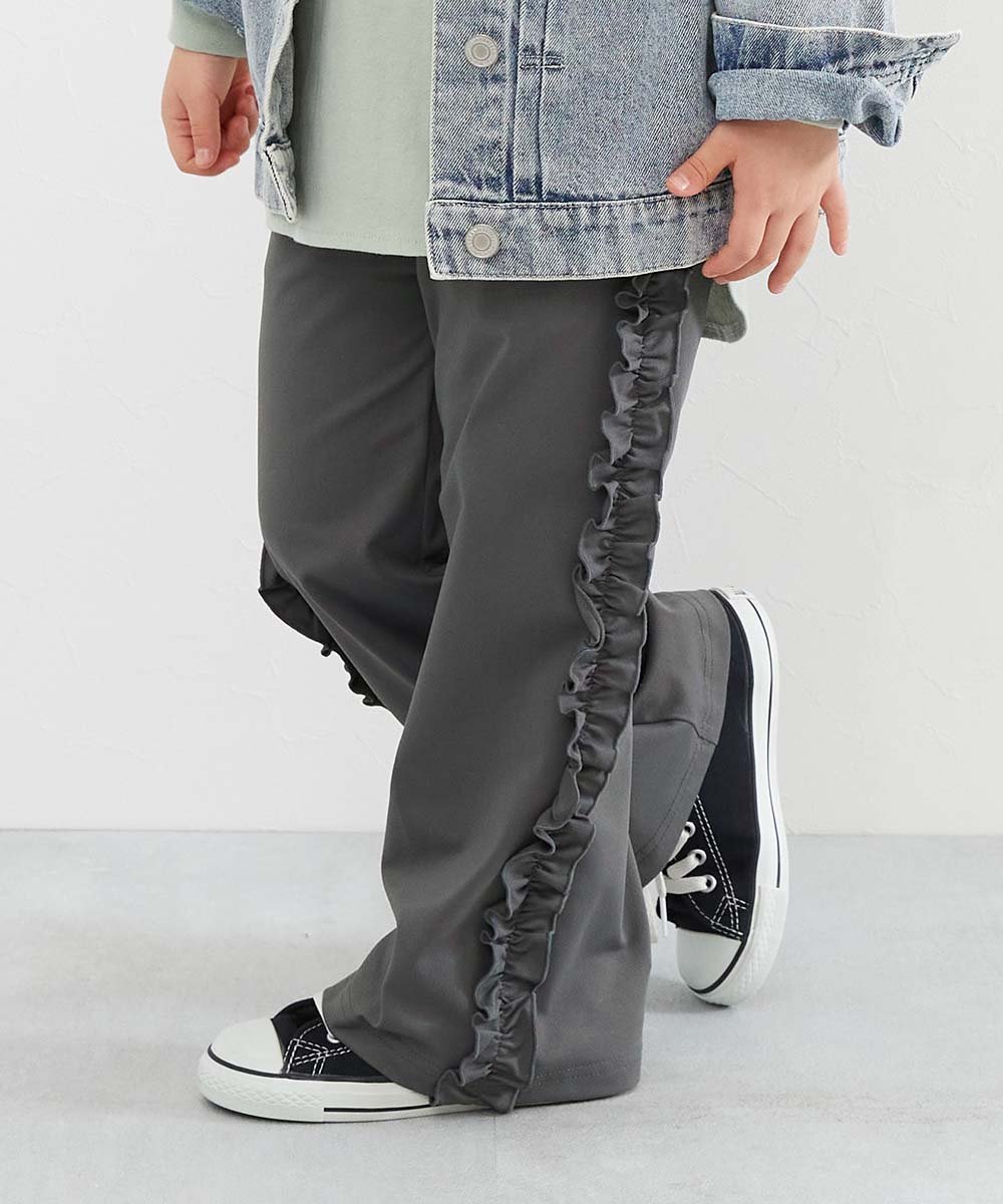 【デビロック/devirock / KIDS】の【イージーウォッシュ】乾燥機OK サイドフリルパンツ ロングパンツ ボトムス 25AW インテリア・キッズ・メンズ・レディースファッション・服の通販 founy(ファニー) ファッション Fashion キッズファッション Fashion for Kids ボトムス Bottoms ストレッチ Stretch, Stretchy Fabric トレンド Trend, Trending Now なめらか Smooth, Silky Texture フリル Frill, Ruffle ロング Long, Long-Length おすすめ Recommended / Our Picks 2025年 2025 2025-2026秋冬・A/W Autumn/Winter 2025–26 AW25–26 003-チャコール|ID: prp329100004892006 ipo3291000000036567117
