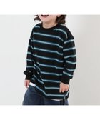【デビロック/devirock / KIDS】の綿100% お洗濯してもよれにくい ビッグシルエット 袖リブ ボーダー 長袖Tシャツ 26SS 人気、トレンドファッション・服の通販 founy(ファニー) ファッション Fashion キッズファッション Fashion for Kids インナー Innerwear トレンド Trend, Trending Now 人気 Popular, Best Seller 長袖 Long Sleeve, Full Sleeve ビッグ Big, Oversized ボーダー Border, Stripe リラックス Relax, Relaxed Fit ロング Long, Long-Length おすすめ Recommended / Our Picks 2026年 2026 thumbnail 007-ブラック-ダスティブルー|ID: prp329100004892016 ipo3291000000036567218