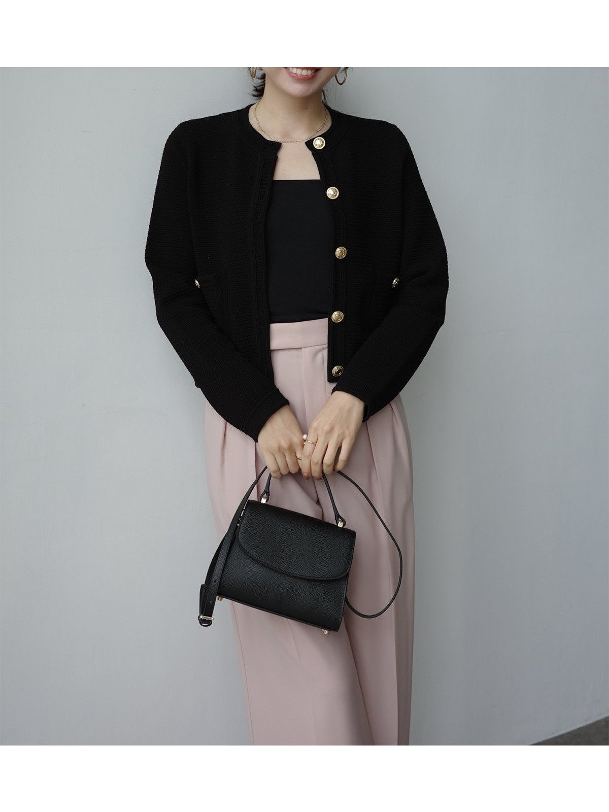 【アニュアンス/anuans】のノーカラーラーベンニットジャケット インテリア・キッズ・メンズ・レディースファッション・服の通販 founy(ファニー) 　ファッション　Fashion　レディースファッション　Fashion for Women　アウター　Coat / Outerwear Collection　レディースジャケット・軽アウター　Jackets　シンプル　Simple, Minimal　ジャケット　Jacket, Outerwear　フロント　Front, Front Design　ポケット　Pocket, Pocket Detail　再入荷　Restock / Back in Stock　BLACK|ID: prp329100004892115 ipo3291000000036567971