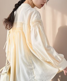 【コーエン/COEN】の【再入荷 / 新色追加】ピンタックバンドカラーブラウス 人気、トレンドファッション・服の通販 founy(ファニー) ファッション Fashion レディースファッション Fashion for Women トップス・カットソー Cut & Sew Tops シャツ・ブラウス・オフィスカジュアル Elegant Blouses & Button-Ups スウェット / スエット Sweatshirt, Sweatwear トレンド Trend, Trending Now 羽織 Haori, Light Jacket ヨーク Yoke, Yoke Design リラックス Relax, Relaxed Fit 再入荷 Restock / Back in Stock おすすめ Recommended / Our Picks 夏 Summer 2026年 2026 |ID:prp329100004892154