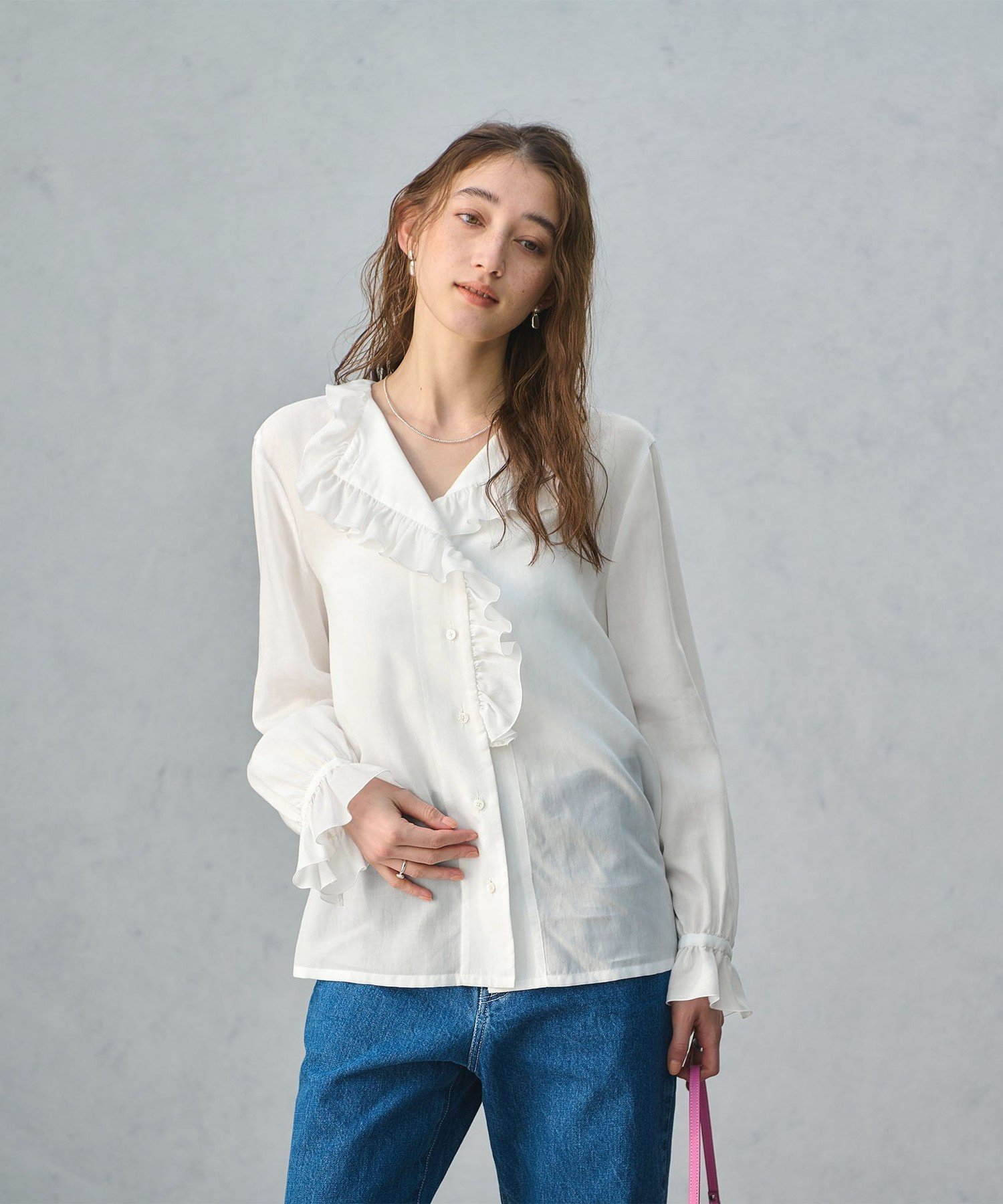 【ユナイテッドアローズ/UNITED ARROWS】のフリルカラー 2WAY ブラウス -ウォッシャブル- 人気、トレンドファッション・服の通販 founy(ファニー) 　ファッション　Fashion　レディースファッション　Fashion for Women　トップス・カットソー　Cut & Sew Tops　シャツ・ブラウス・オフィスカジュアル　Elegant Blouses & Button-Ups　インナー　Innerwear　ウォッシャブル　Machine Washable　カフス　Cuff Design　ジャケット　Jacket, Outerwear　ストライプ　Stripe, Striped Pattern　スラックス　Slacks, Dress Pants　ドレープ　Drape, Draping Fabric　フリル　Frill, Ruffle　ラッフル　Ruffle, Frill　おすすめ　Recommended / Our Picks　エレガント 上品　Elegant　 other-1|ID: prp329100004892179 ipo3291000000036568452