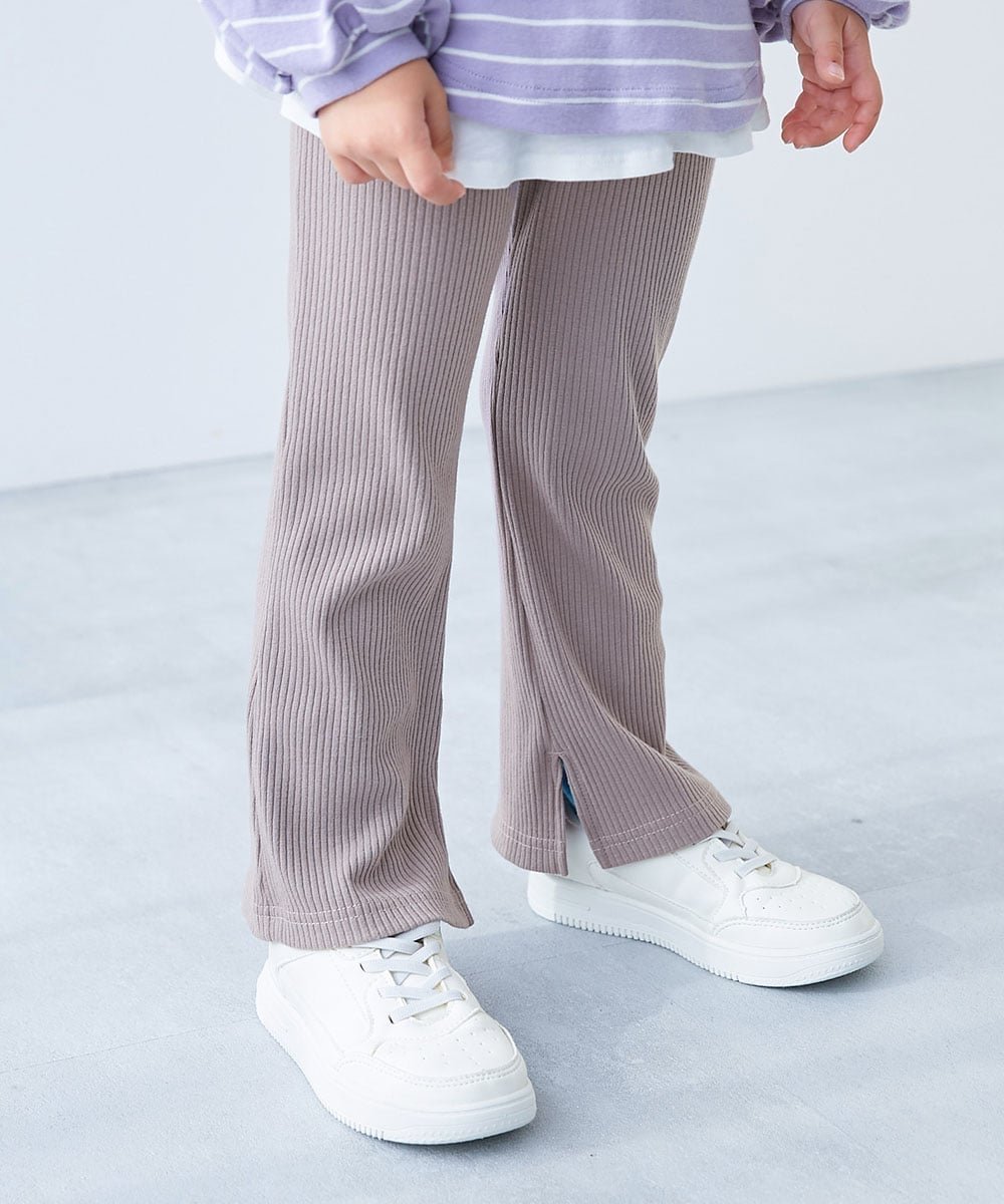 【デビロック/devirock / KIDS】のすらっと脚長 リブフレアパンツ 子供服 キッズ 女の子 ウエストゴム 26SS インテリア・キッズ・メンズ・レディースファッション・服の通販 founy(ファニー) 　ファッション　Fashion　キッズファッション　Fashion for Kids　ボトムス　Bottoms　春　Spring　秋　Autumn　カットソー　Cut and Sewn Top　スウェット / スエット　Sweatshirt, Sweatwear　チュニック　Tunic, Long Top　トレンド　Trend, Trending Now　冬　Winter / This Winter　おすすめ　Recommended / Our Picks　2026年　2026　ピンクグレージュ|ID: prp329100004892223 ipo3291000000036568831