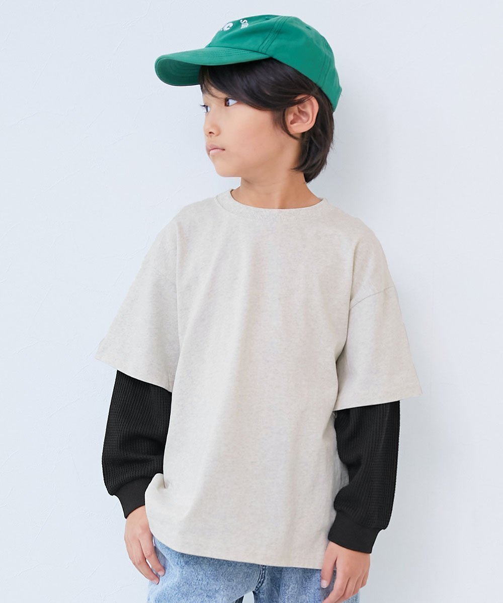 【デビロック/devirock / KIDS】のレイヤード風 長袖Tシャツ 子供服 キッズ 男の子 女の子 レイヤード ロンT 26SS インテリア・キッズ・メンズ・レディースファッション・服の通販 founy(ファニー) ファッション Fashion キッズファッション Fashion for Kids キャップ Cap, Baseball Cap スニーカー Sneakers, Trainers 長袖 Long Sleeve, Full Sleeve ビッグ Big, Oversized ワッフル Waffle, Waffle Knit おすすめ Recommended / Our Picks 2026年 2026 オートミール|ID: prp329100004892231 ipo3291000000036568870