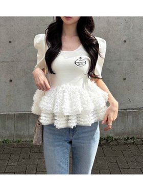 【スナイデル/SNIDEL】の【Chacott】コラボペプラムニットプルオーバー 人気、トレンドファッション・服の通販 founy(ファニー) ファッション Fashion レディースファッション Fashion for Women トップス・カットソー Cut & Sew Tops ニット Knit Tops & Sweaters カジュアルプルオーバー・ニットトップス Pullovers & Knit Tops / Casual Pullovers おすすめ Recommended / Our Picks イエロー Yellow ウェーブ Wavy Pattern スマート Smart, Elegant チュール Tulip, Tulip Motif ドッキング Docking, Mixed Material バレエ Ballet, Ballet Style ペプラム Peplum, Flared Hem ボーダー Border, Stripe |ID:prp329100004892669