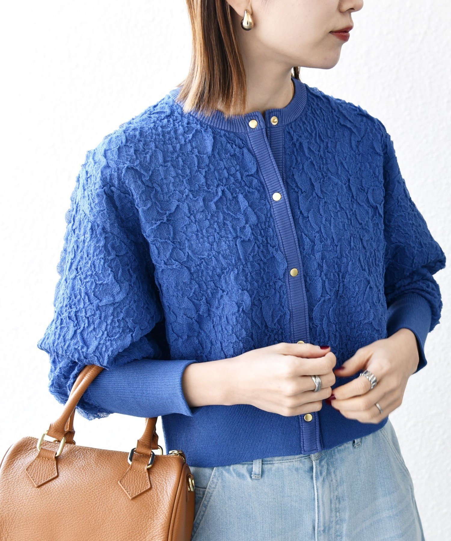 【シップス フォー ウィメン/SHIPS】のSHIPS any 手洗い可能 ジャカード バンピー コンパクト カーディガン インテリア・キッズ・メンズ・レディースファッション・服の通販 founy(ファニー) 　ファッション　Fashion　レディースファッション　Fashion for Women　トップス・カットソー　Cut & Sew Tops　カーディガン・羽織り　Layered Style Cardigans　洗える　Machine Washable　カーディガン　Cardigan, Knitwear　コンパクト　Compact, Small Size　ジャカード／ジャガード　Jacquard, Woven Pattern　レース　Lace, Lace Fabric　2026年　2026　ブルー|ID: prp329100004892686 ipo3291000000036572402